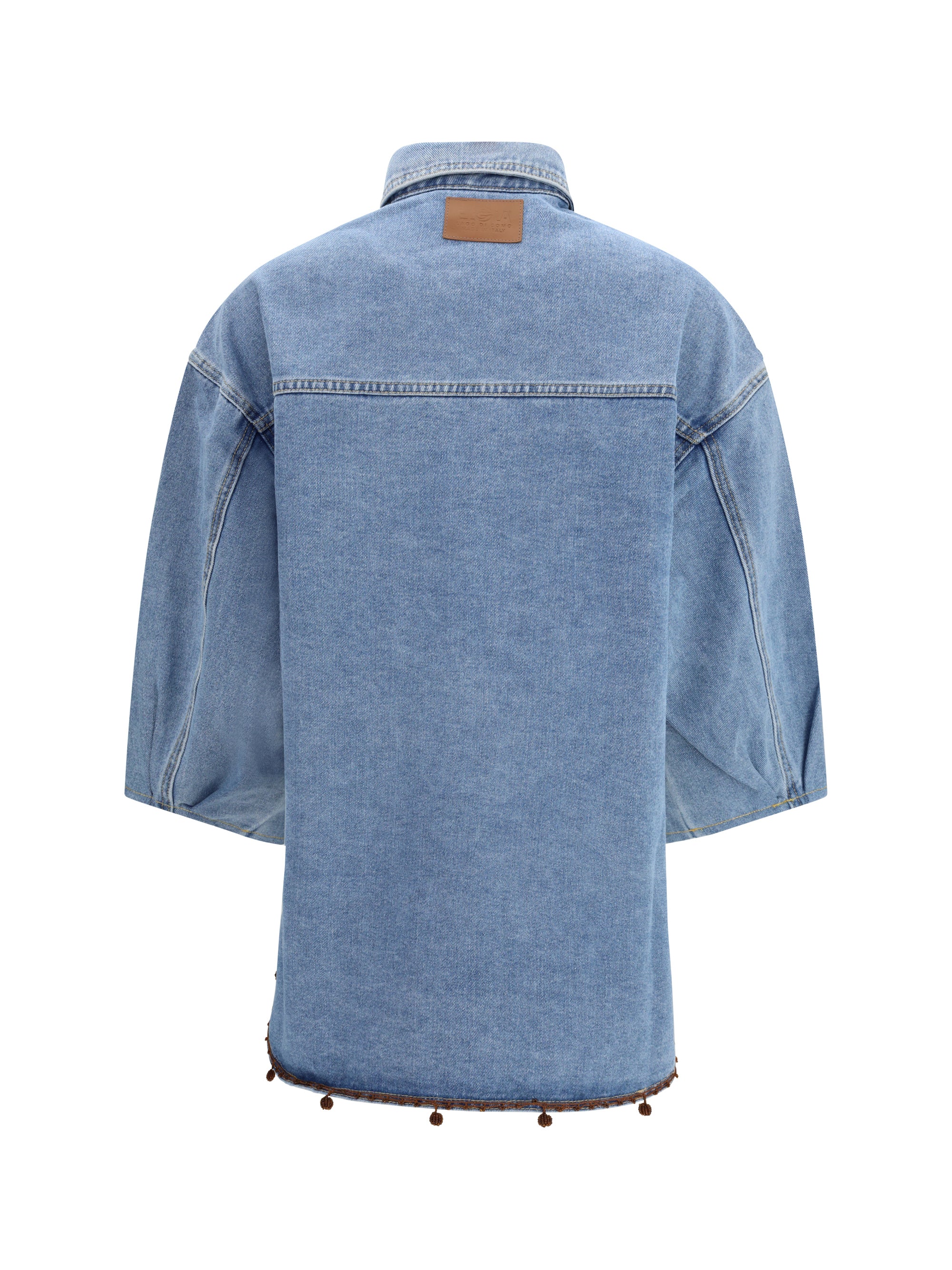 Ella Sequin-Embellished Denim Jacket — Blue, view 2