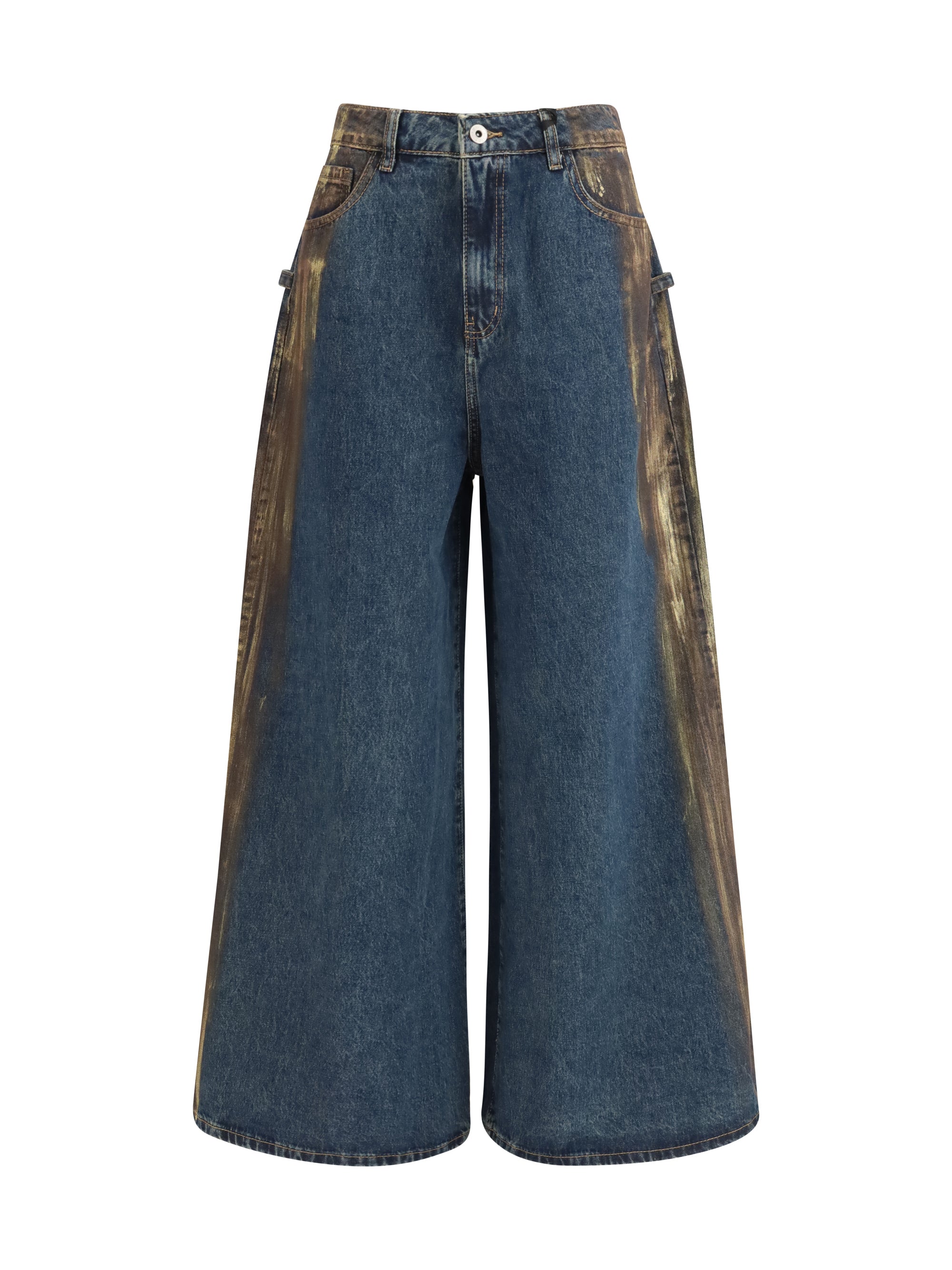 Ella Painted-Side Oversized Jeans — Blue by Ella