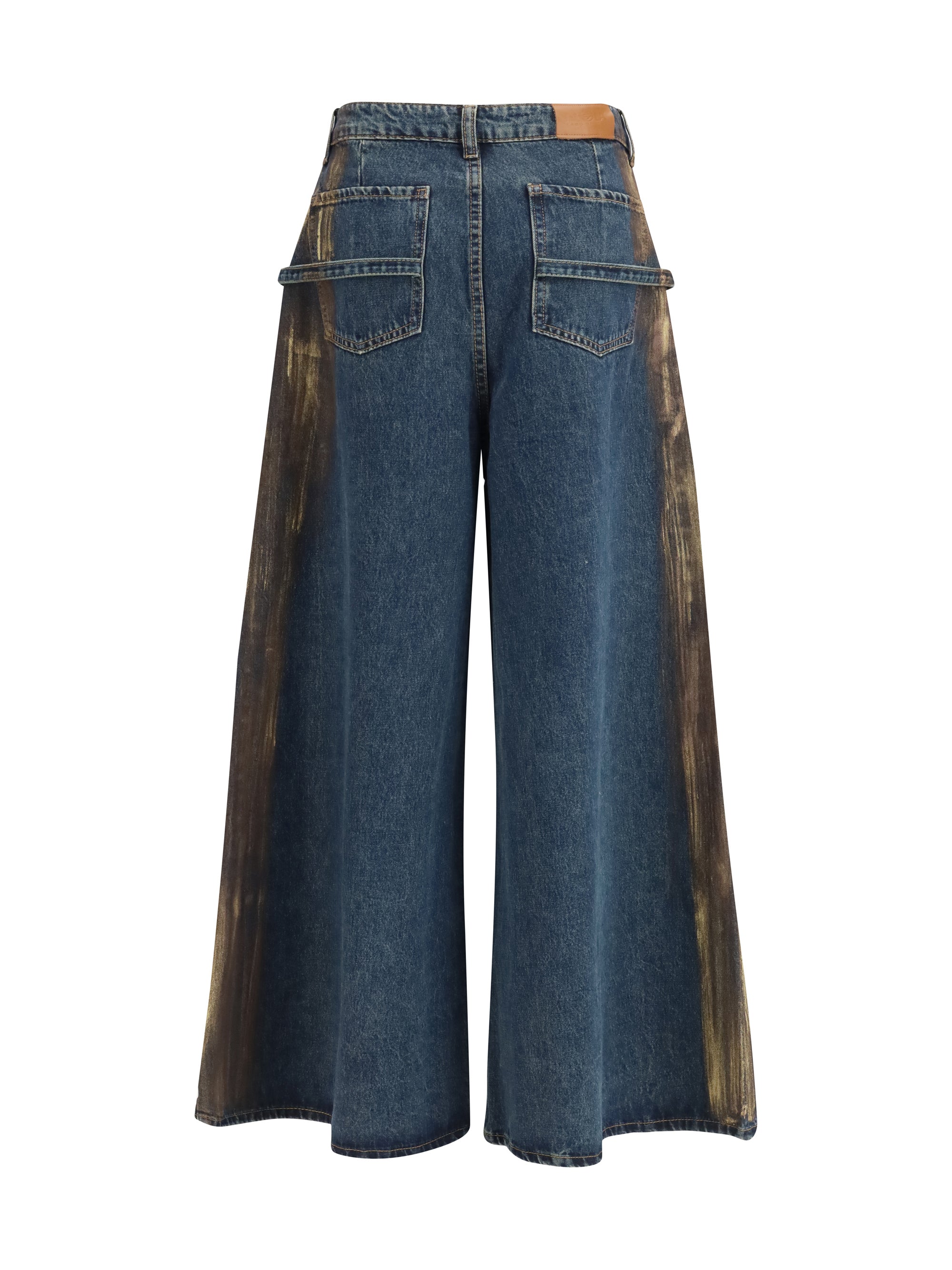 Ella Painted-Side Oversized Jeans — Blue, view 2