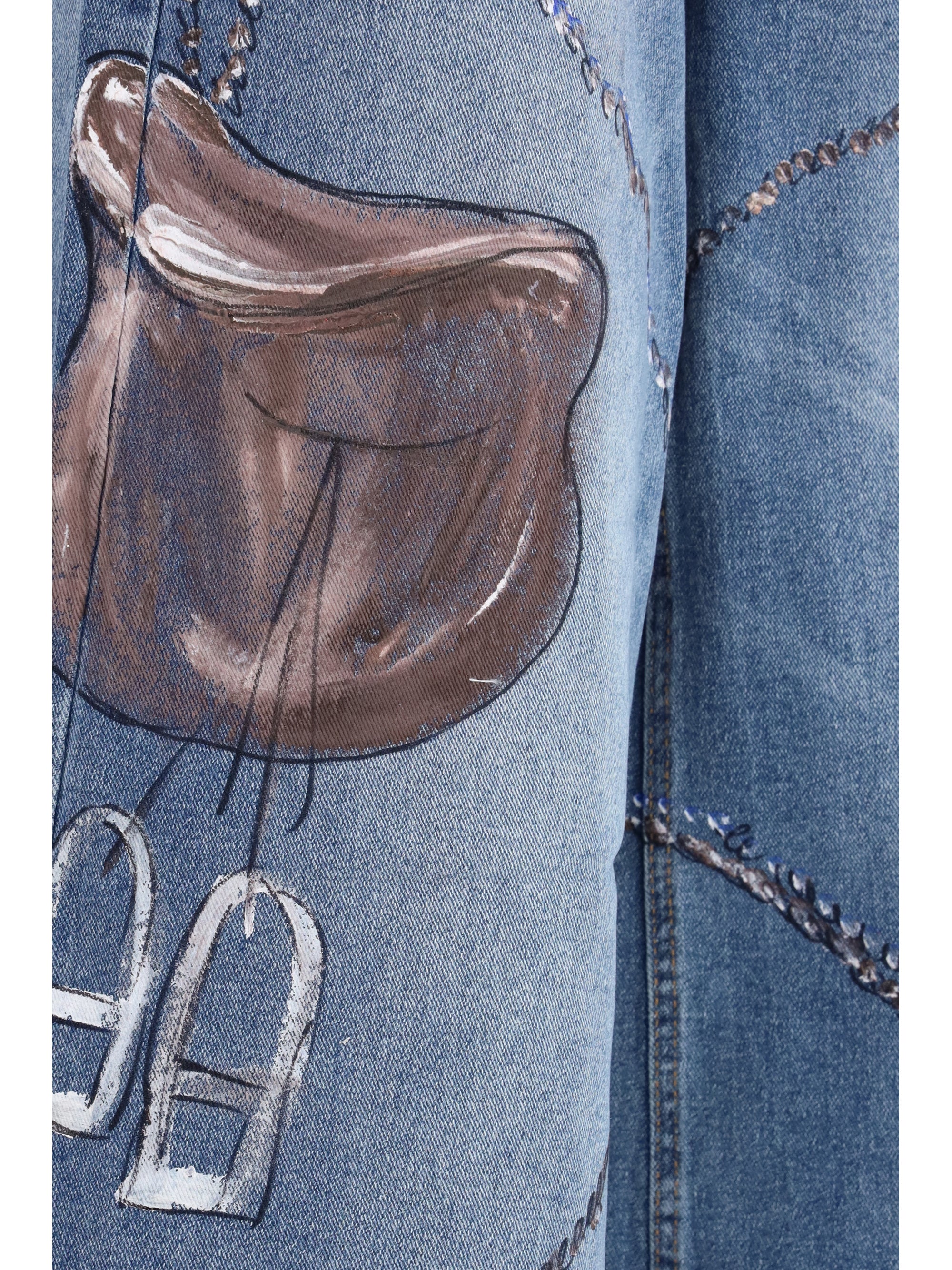 Ella Painted Wide-Leg Jeans — Blue, view 3