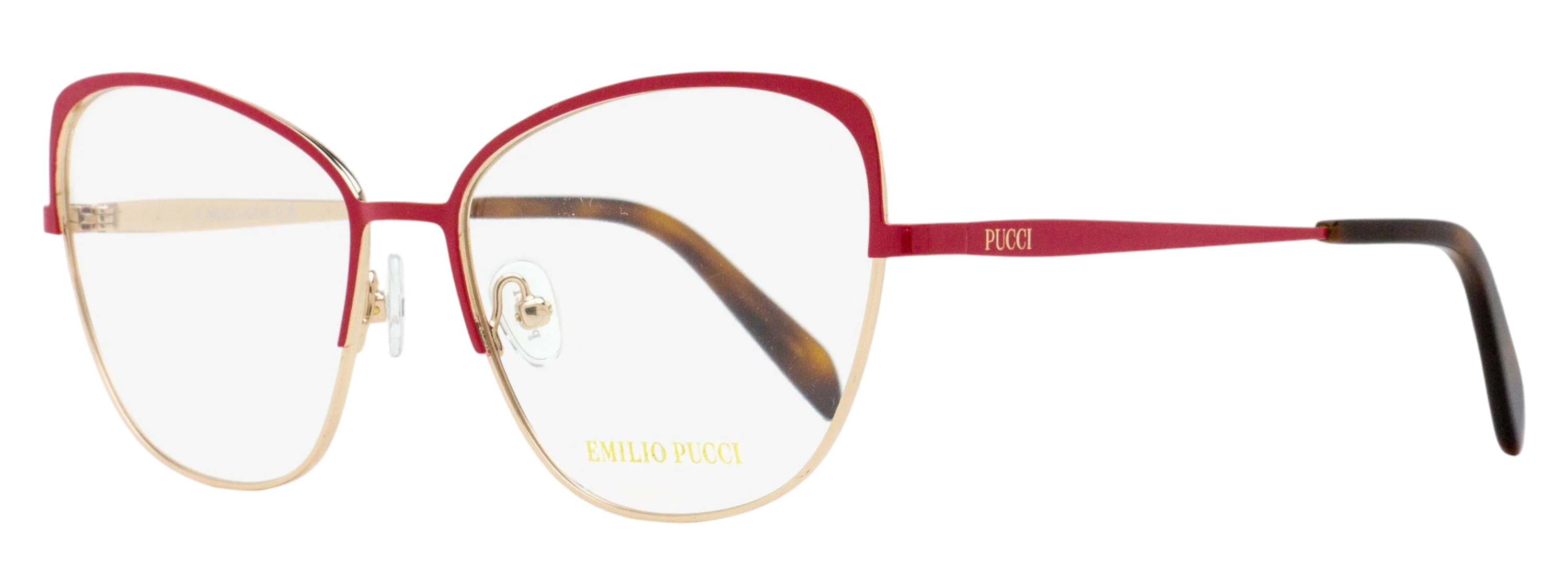 Emilio Pucci EP5188 Slim Butterfly Metal-Acetate Eyeglasses — Gold by Emilio Pucci