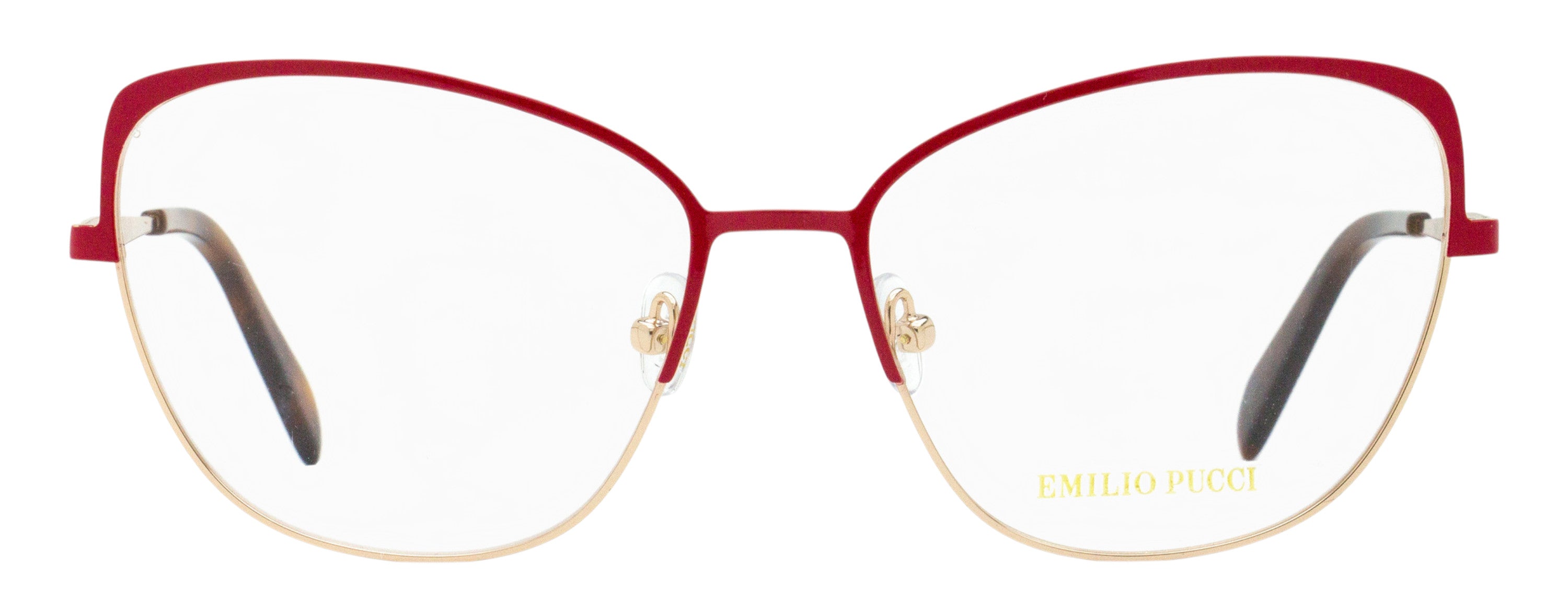 Emilio Pucci EP5188 Slim Butterfly Metal-Acetate Eyeglasses — Gold, view 2