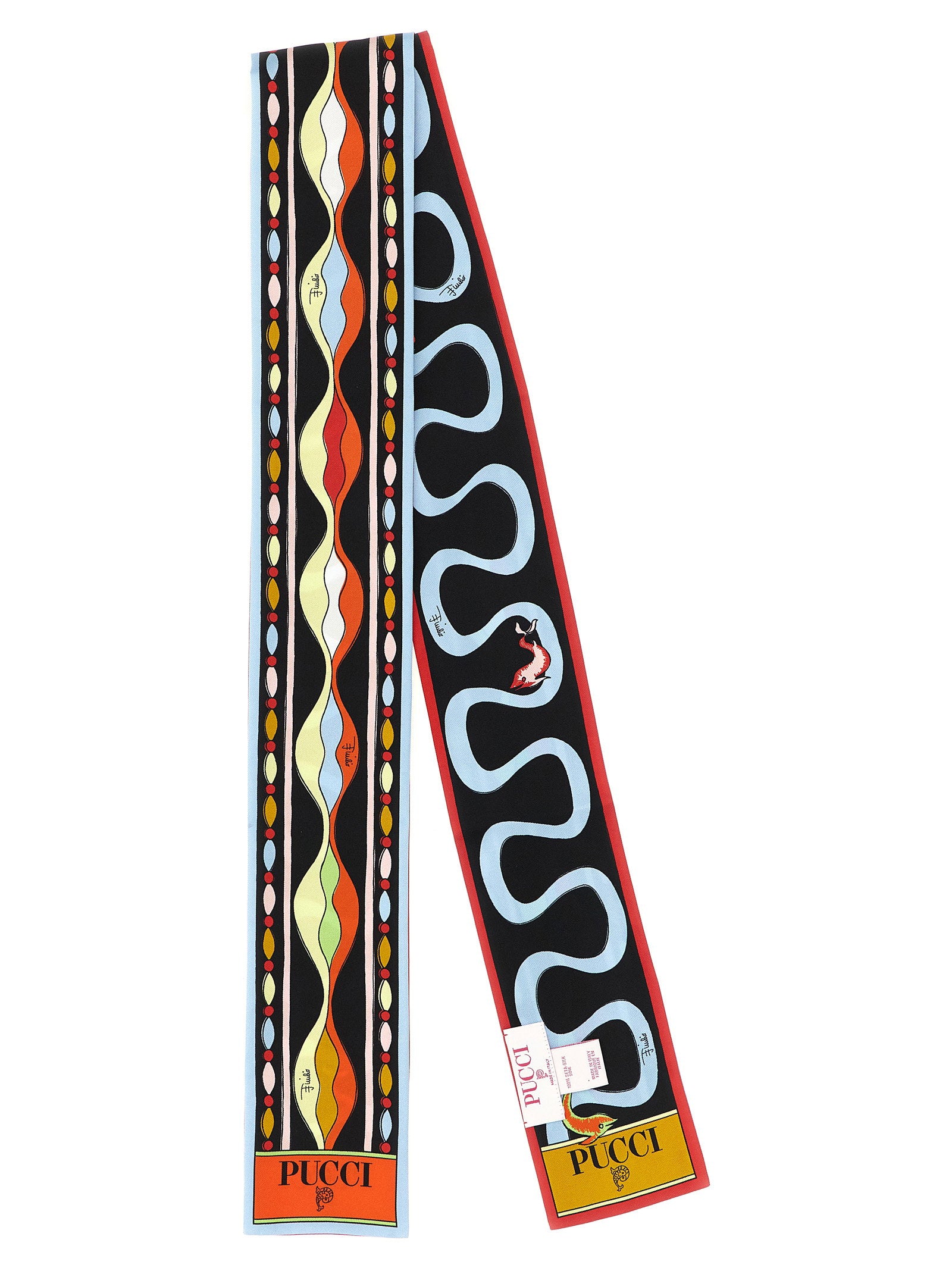 Emilio Pucci Silk Twill Print Scarf — Black, view 2