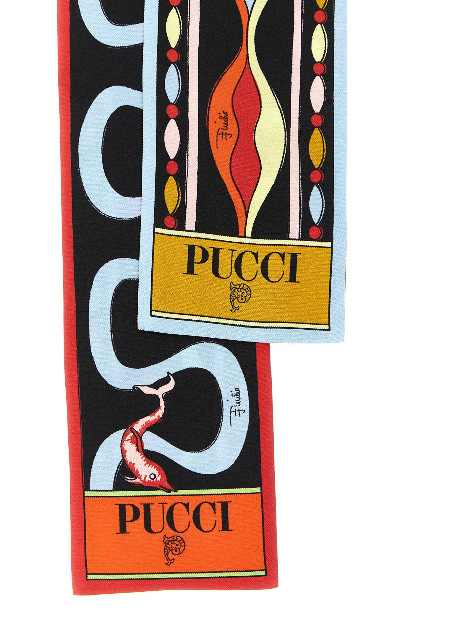 Emilio Pucci Silk Twill Print Scarf — Black, view 3