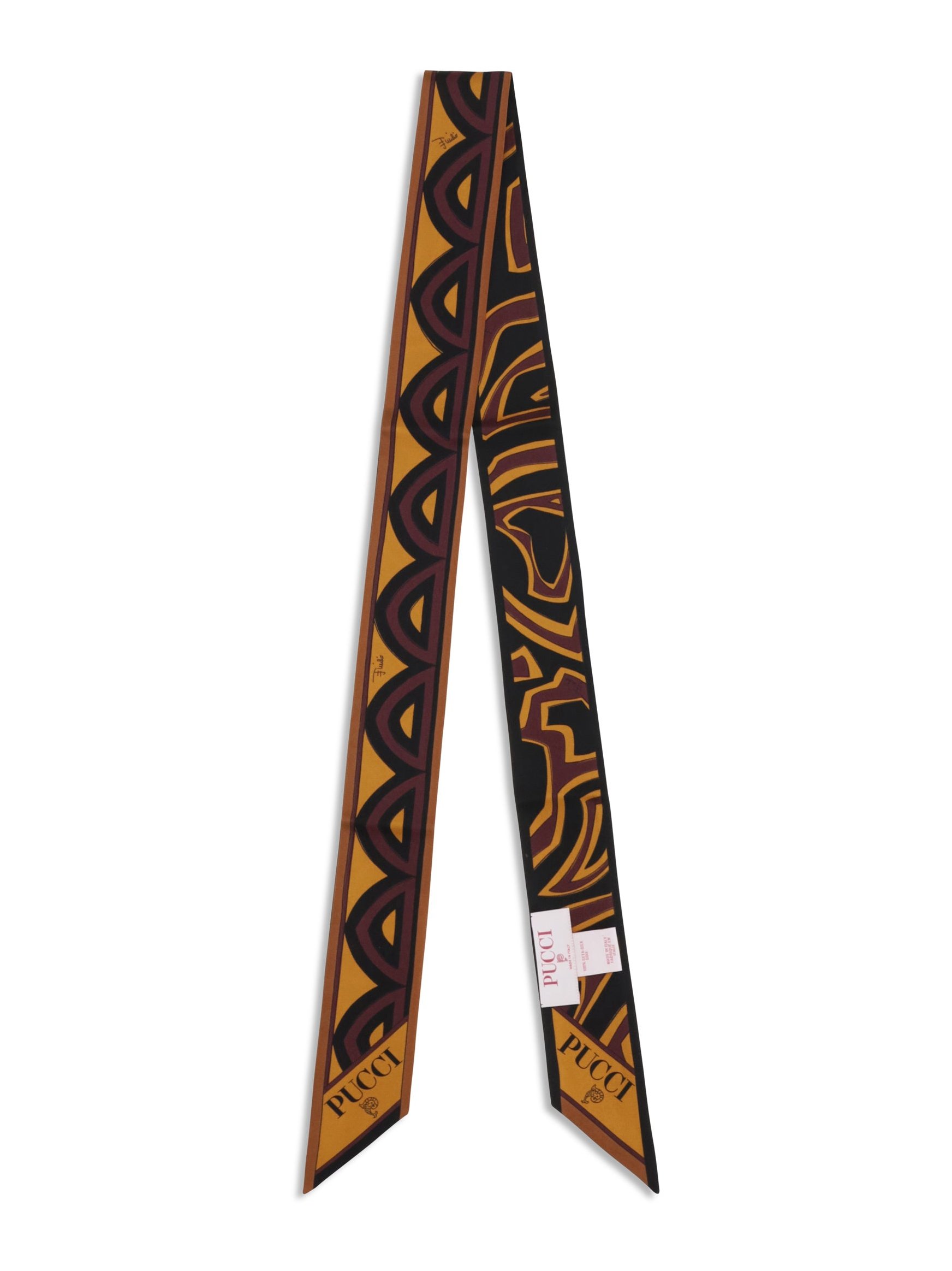 Emilio Pucci Silk Twill Scarf — Gold, view 2