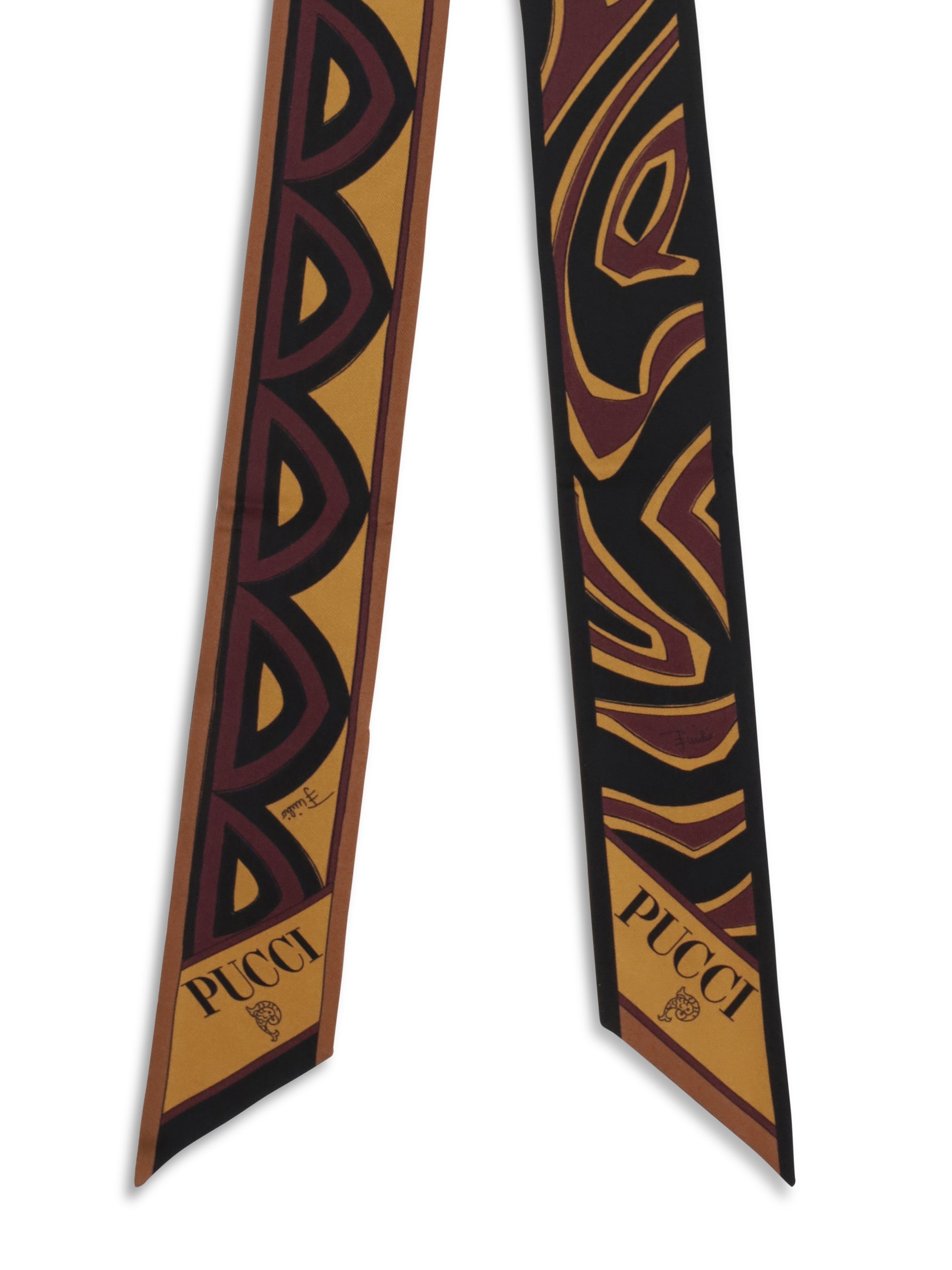 Emilio Pucci Silk Twill Scarf — Gold, view 3