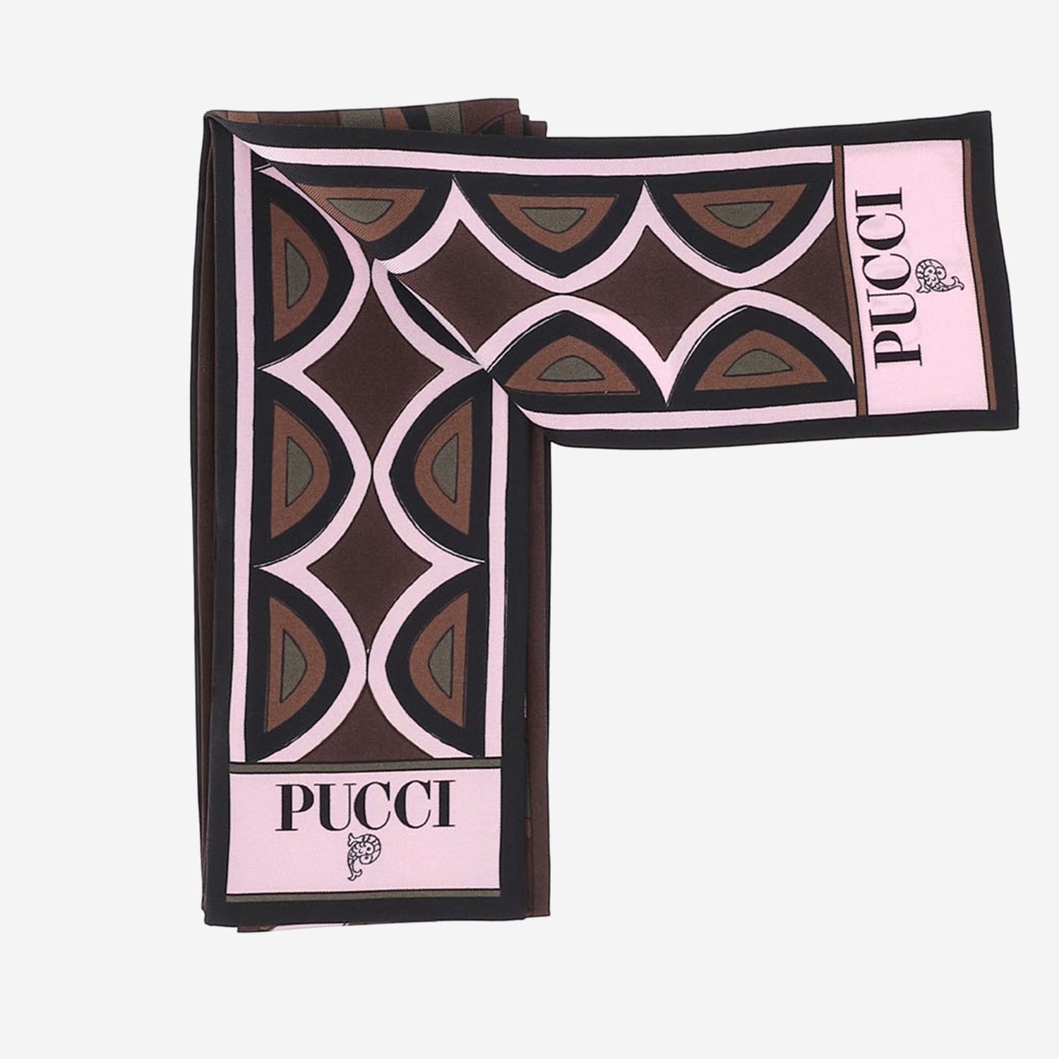 Emilio Pucci Mixed Geometric Print Silk Scarf — Multicolor by Emilio Pucci