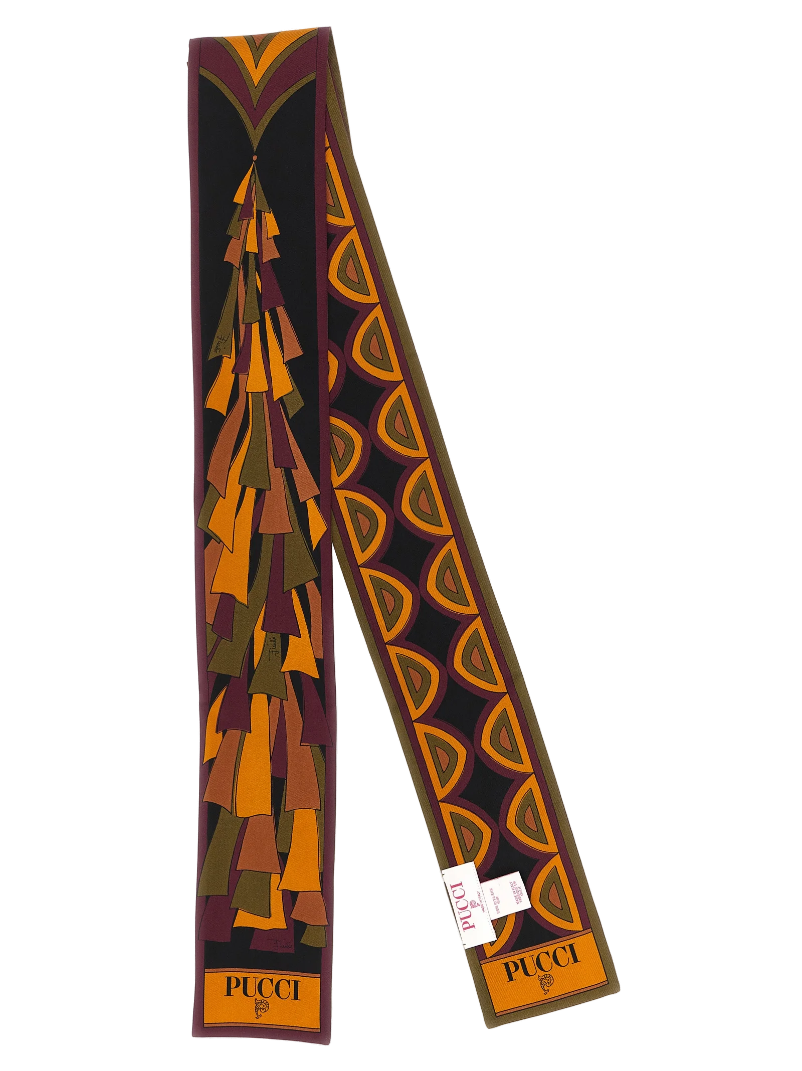 Emilio Pucci Geometric-Printed Silk Scarf — Multicolor, view 2