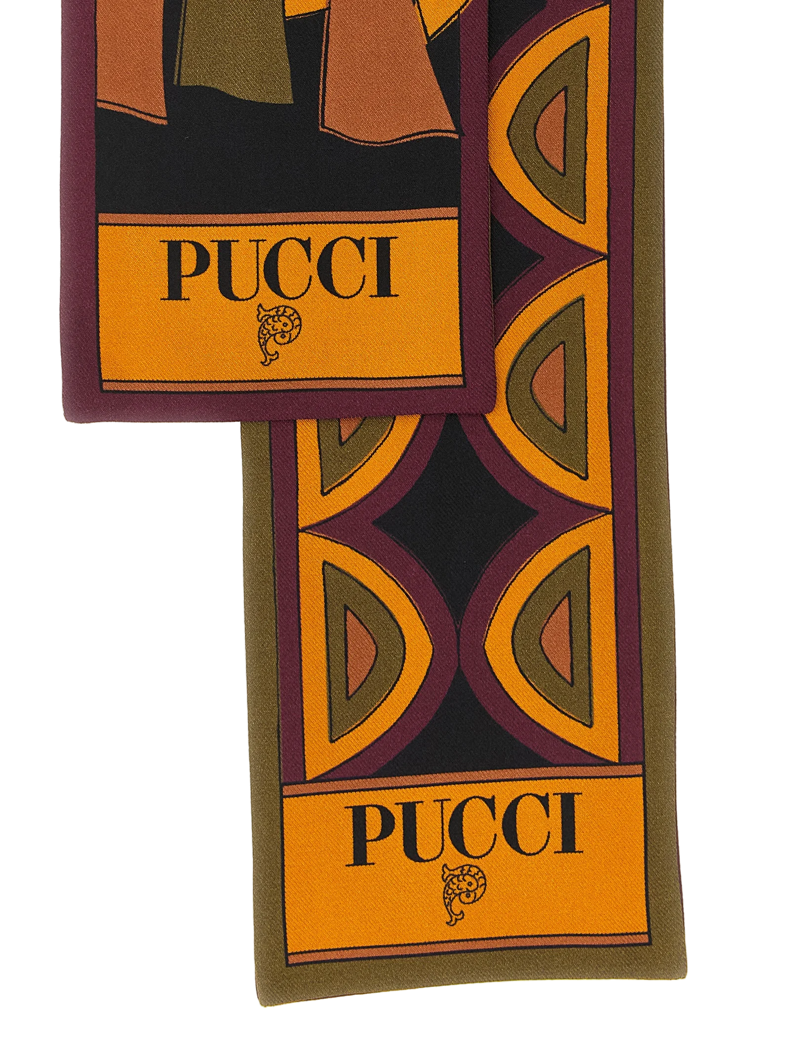 Emilio Pucci Geometric-Printed Silk Scarf — Multicolor, view 3