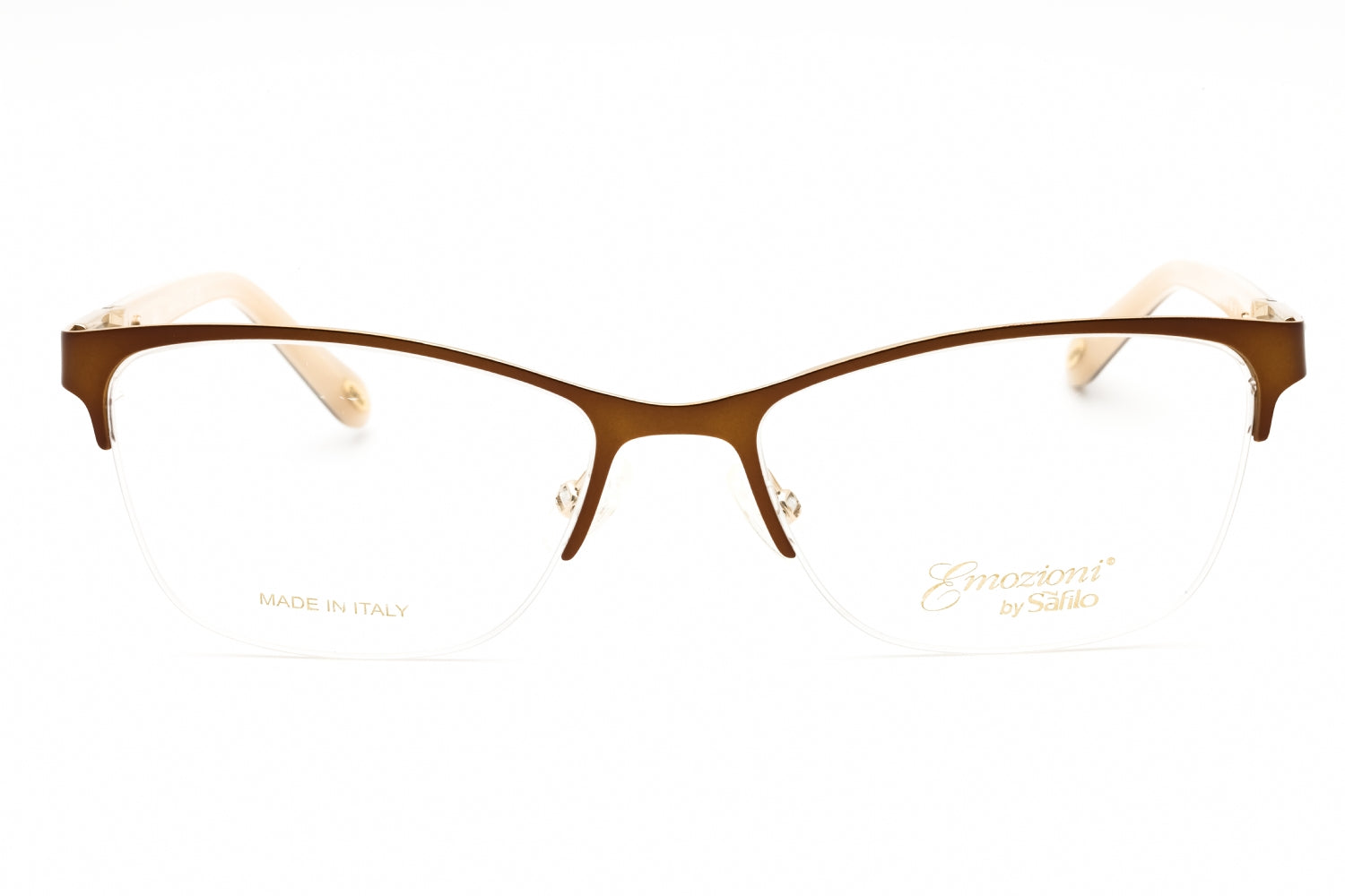 Emozioni 4379 Cat Eye Stainless Steel Eyeglasses — Brown, view 2