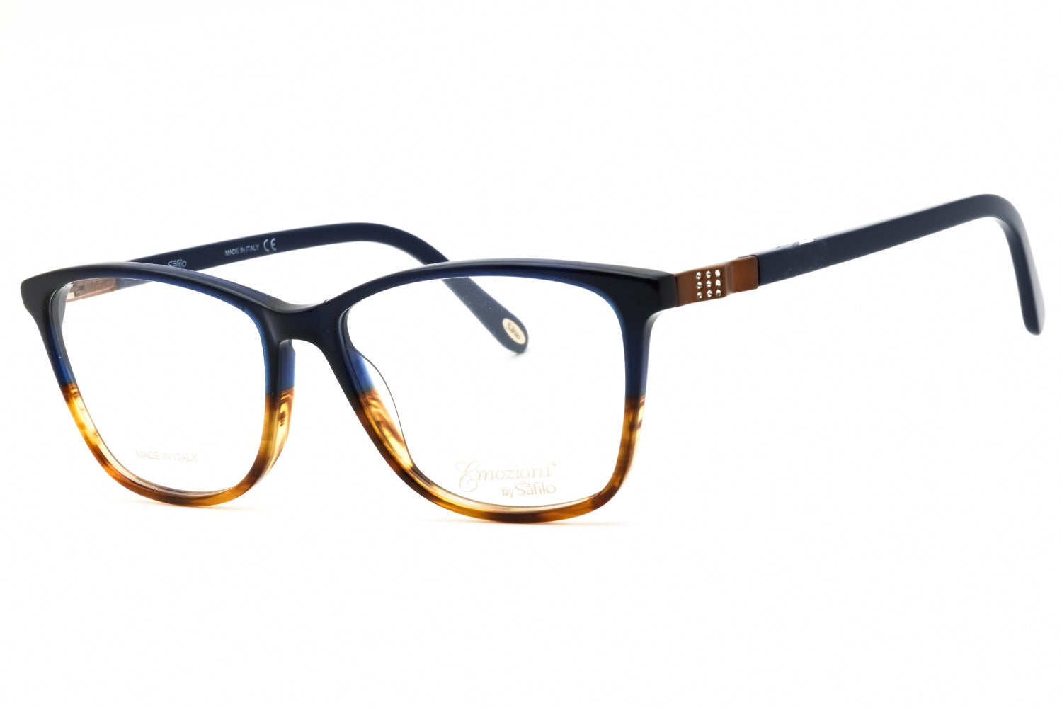 Emozioni EM4055 Tortoiseshell Colorblock Eyeglasses — Navy by Emozioni