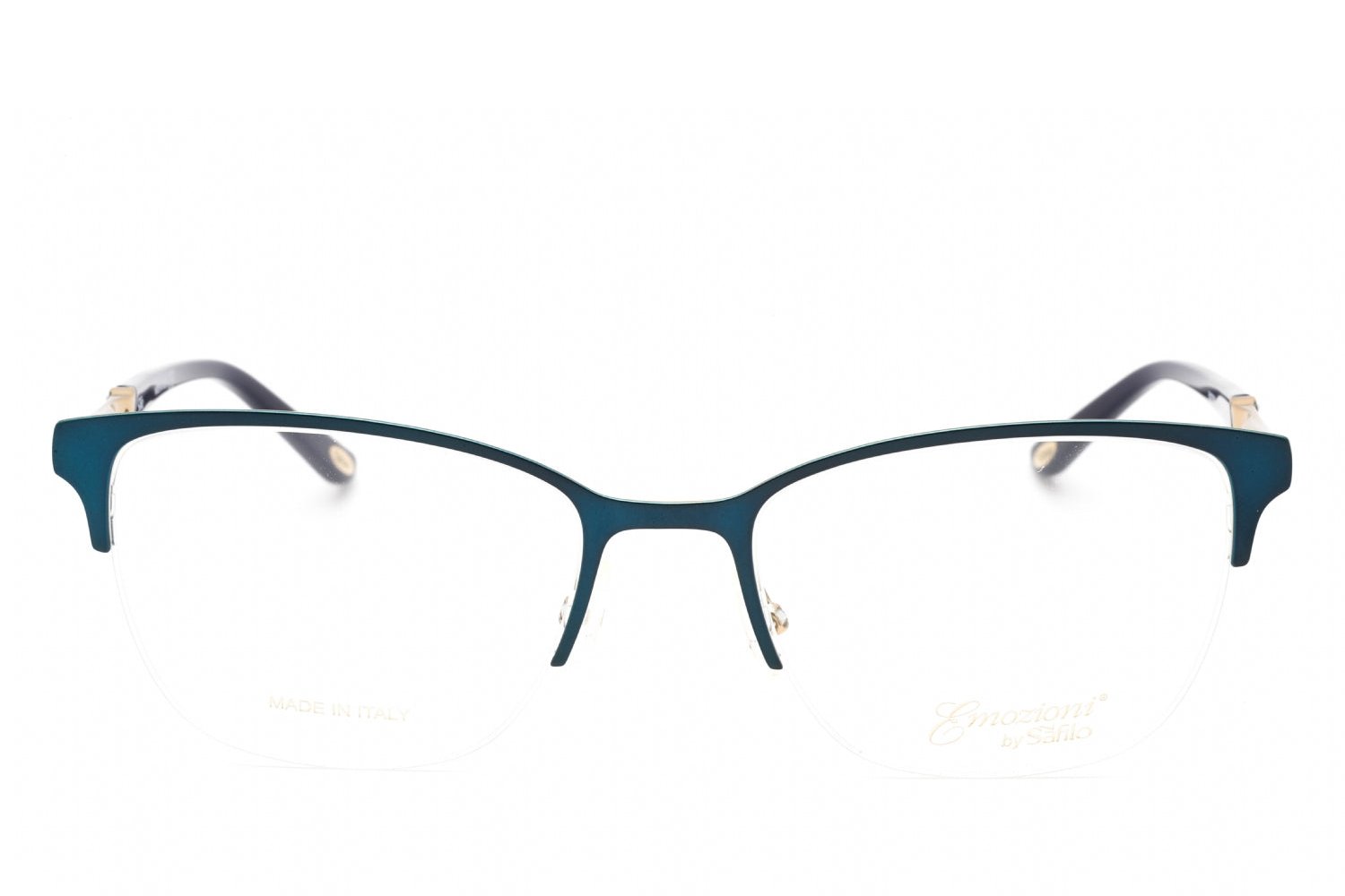 Emozioni EM4396 Metal Oval-Frame Eyeglasses — Teal, view 2