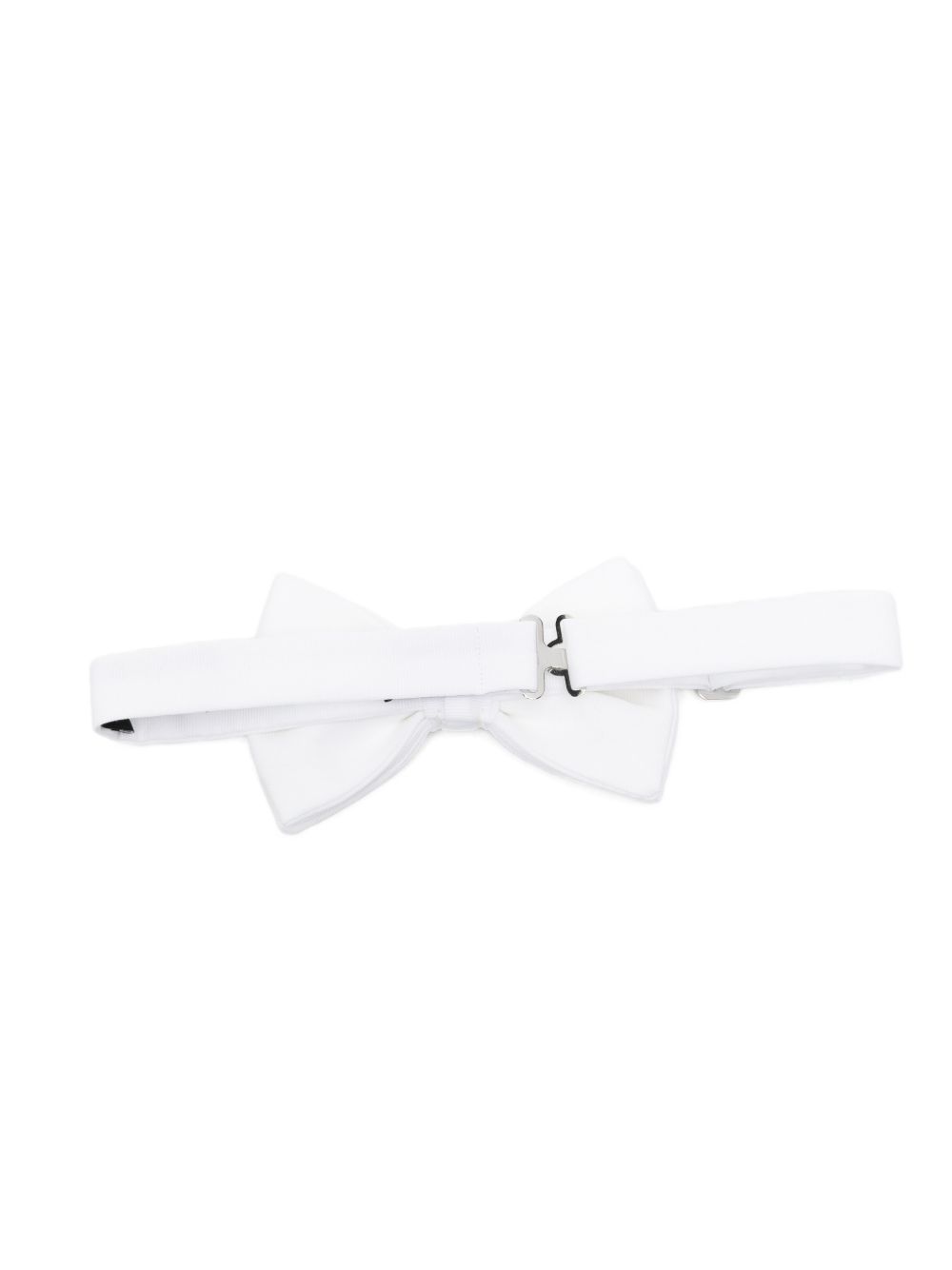 Emporio Armani Ribbed Silk Bow Tie — White, view 3