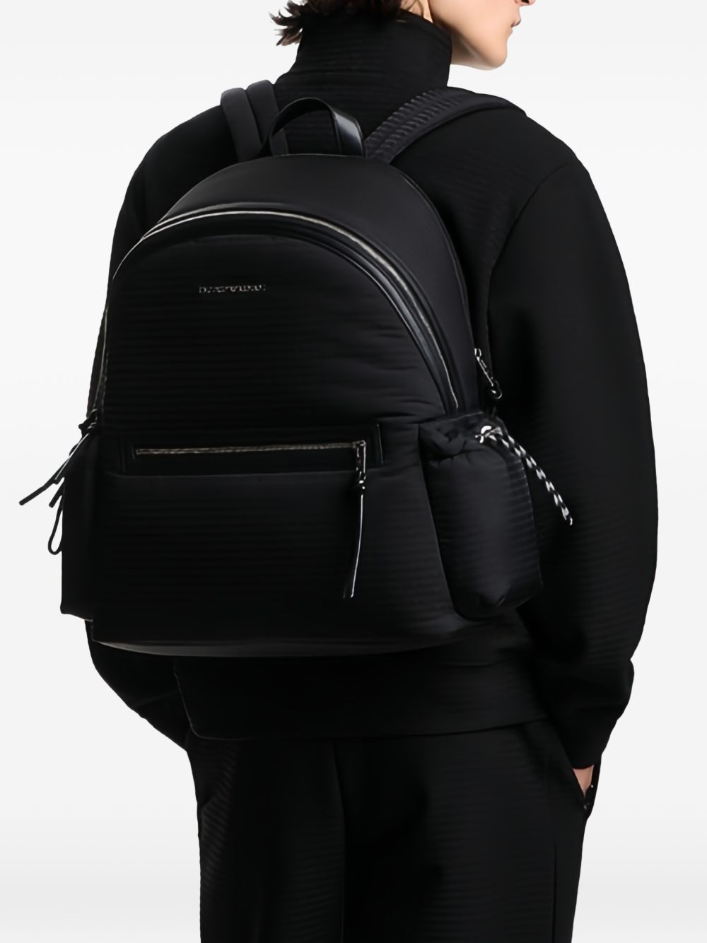 EMPORIO ARMANI EXCLUSIVE Quilted Nylon Backpack — Black, view 2