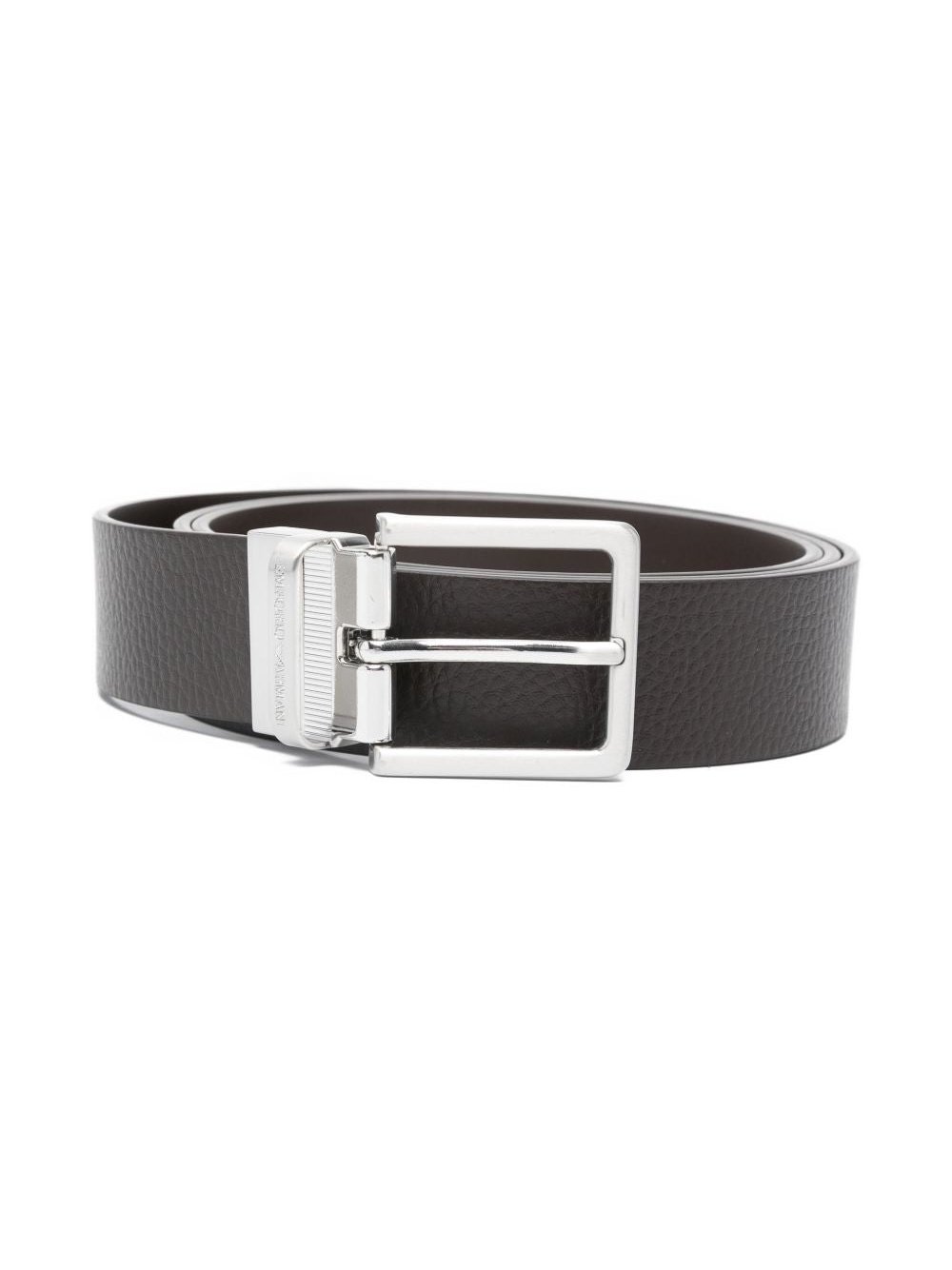 EMPORIO ARMANI EXCLUSIVE Reversible Leather Belt — Black by EMPORIO ARMANI EXCLUSIVE