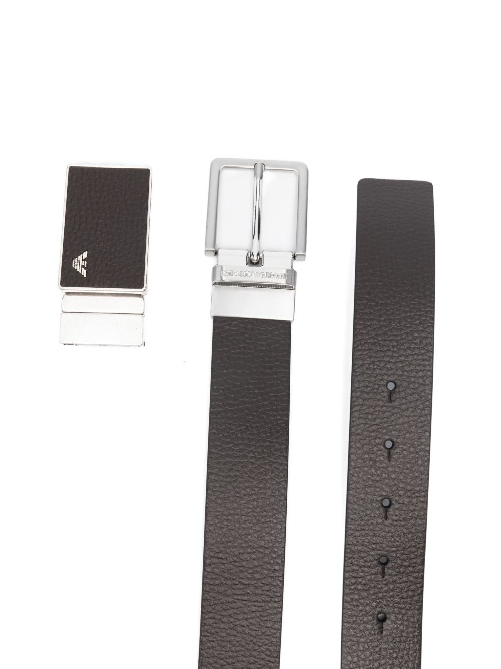 EMPORIO ARMANI EXCLUSIVE Reversible Leather Belt — Black, view 3