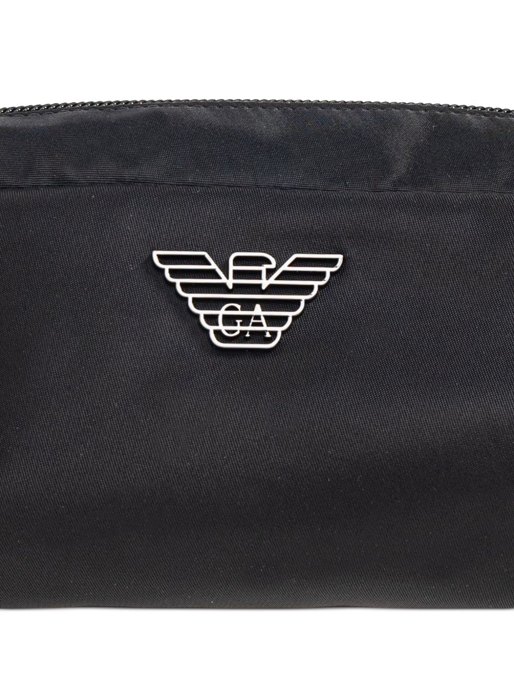 EMPORIO ARMANI EXCLUSIVE Recycled Nylon Clutch — Black, view 5