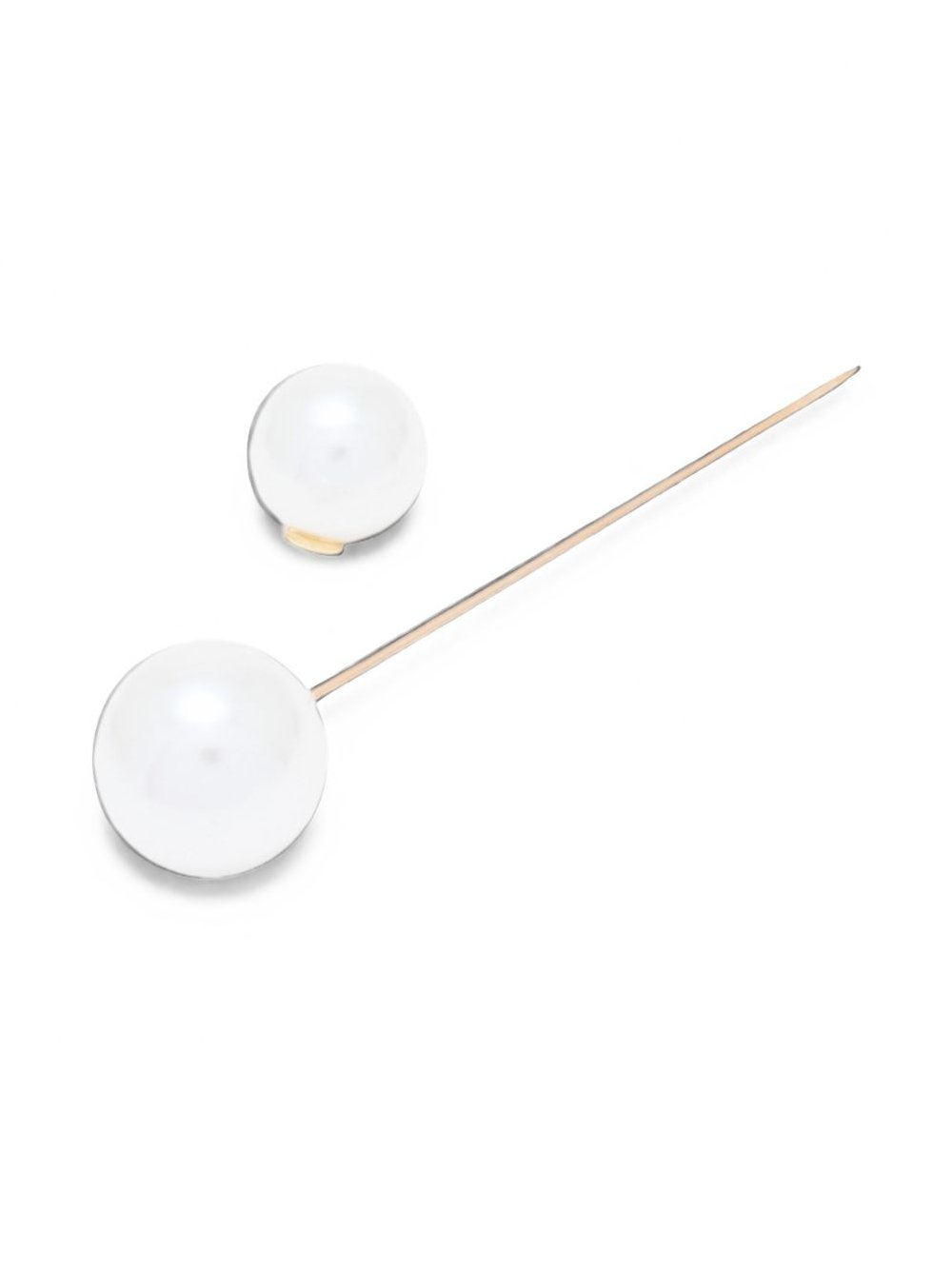 Emporio Armani Pearl Pearl Pin — White, view 2