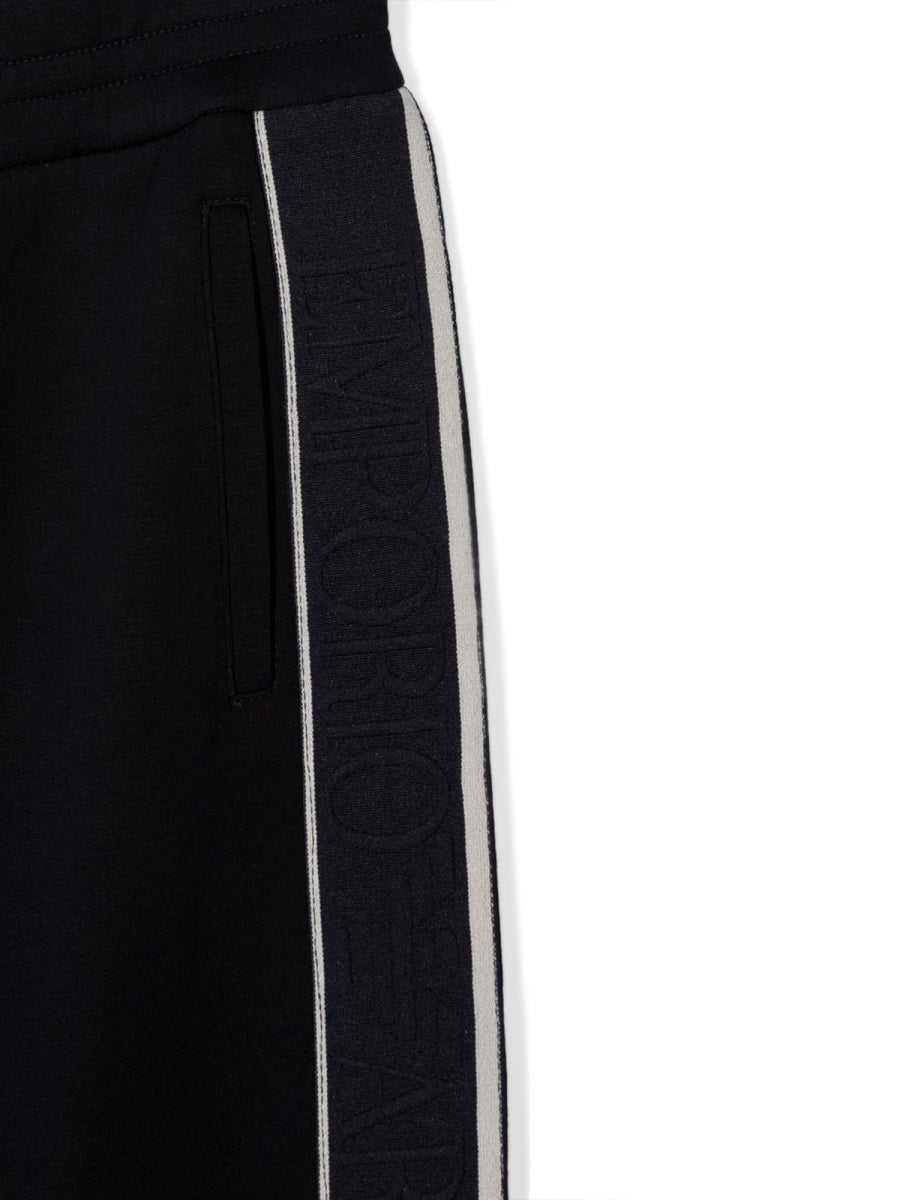 Emporio Armani Stretch Cotton Blend Trousers — Blue, view 2
