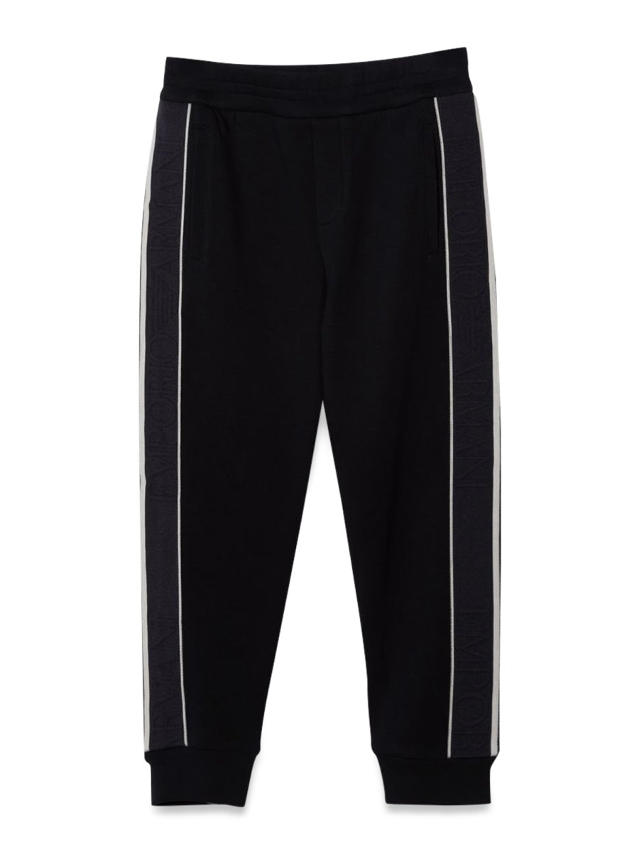 Emporio Armani Stretch Cotton Blend Trousers — Blue, view 4