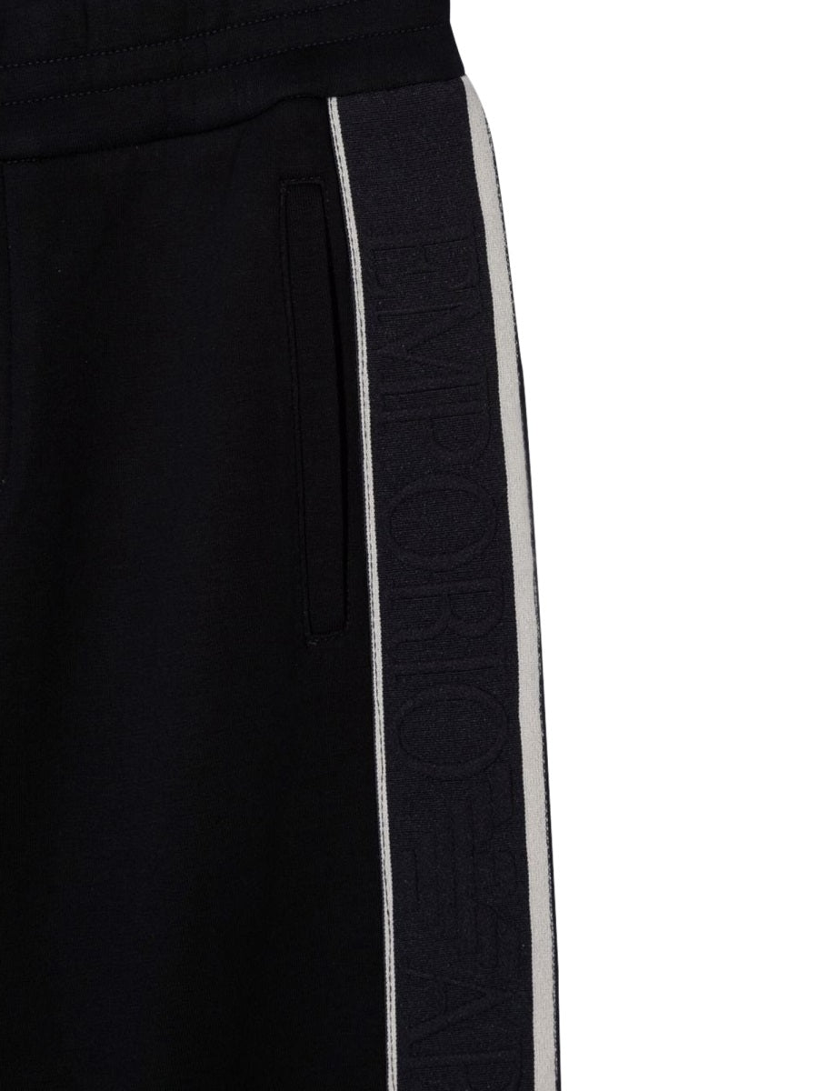 Emporio Armani Stretch Cotton Blend Trousers — Blue, view 5
