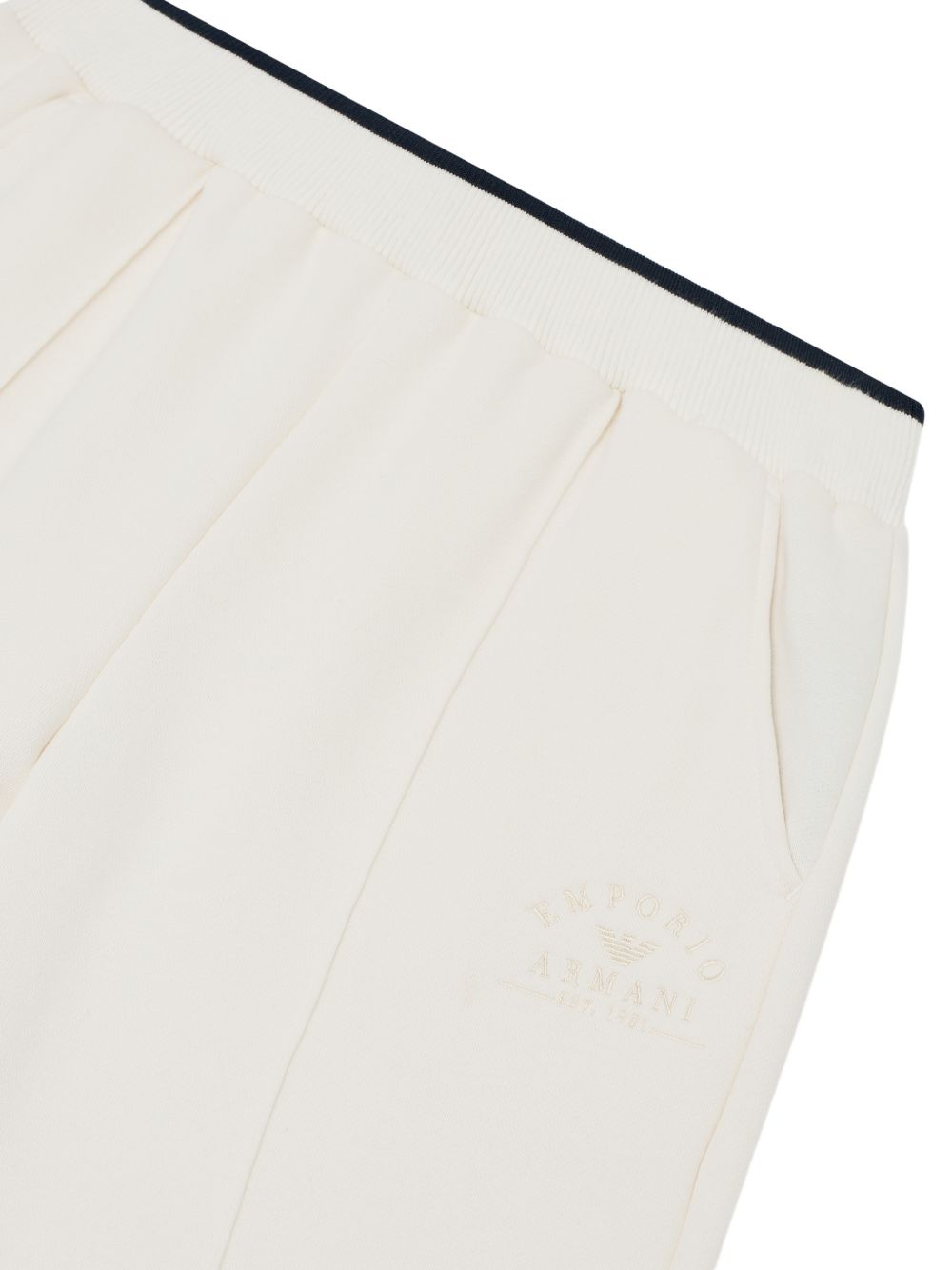 Emporio Armani Wide-Leg Terry Jersey Trousers — White, view 2