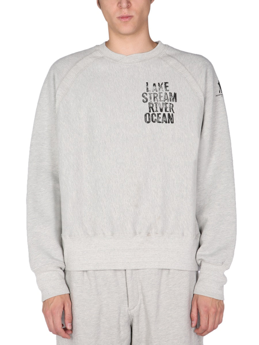 Engineered Garments Printed Cotton Sweatshirt — Gray, view 2