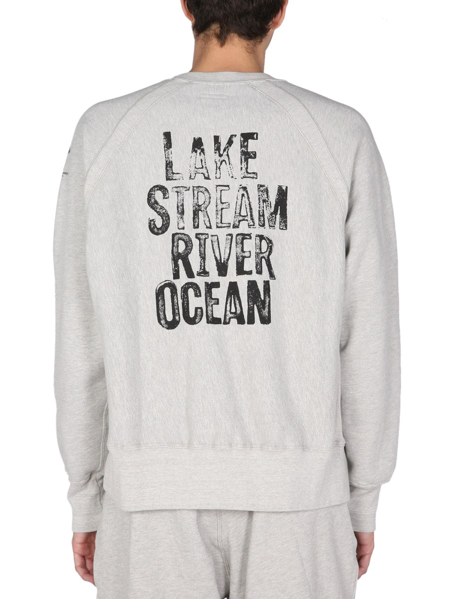 Engineered Garments Printed Cotton Sweatshirt — Gray, view 3