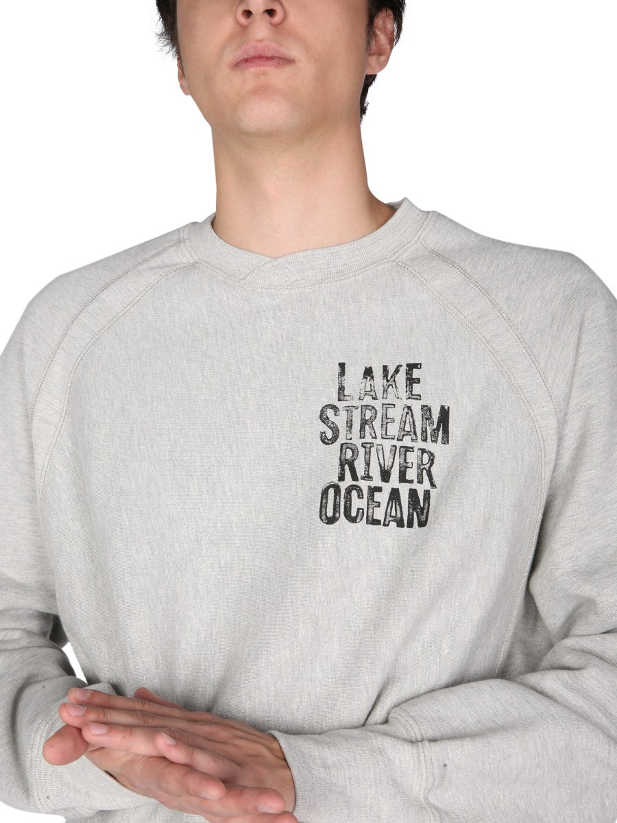 Engineered Garments Printed Cotton Sweatshirt — Gray, view 4