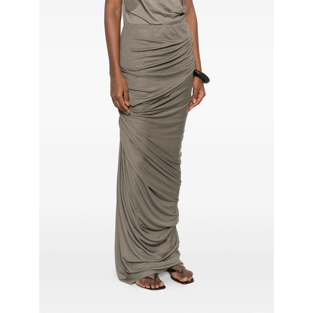 Entire Studios Draped Asymmetric Maxi Skirt — Gray, view 2