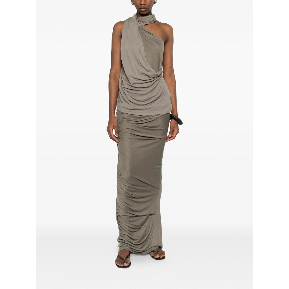 Entire Studios Draped Asymmetric Maxi Skirt — Gray, view 3