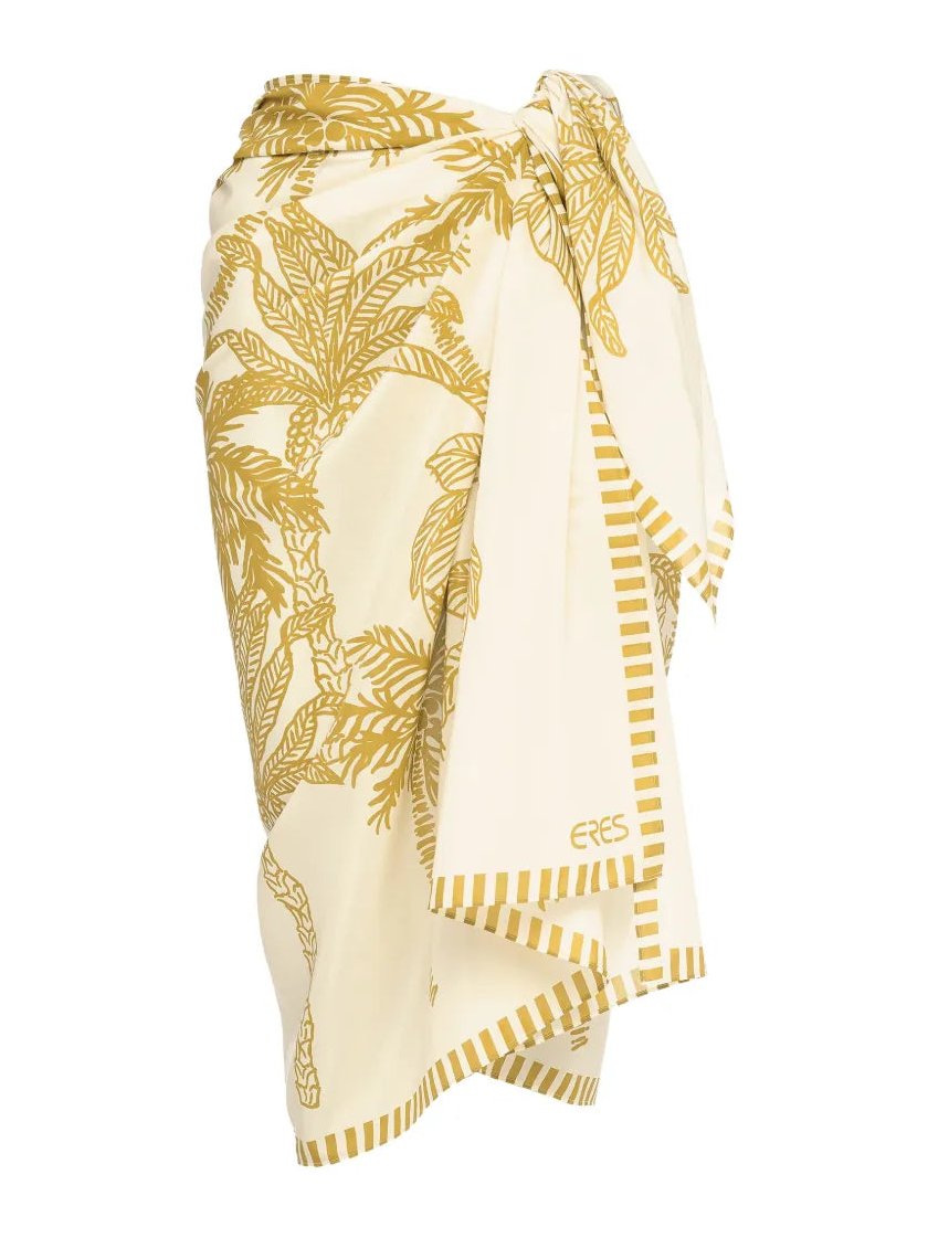 Eres Jungle-Print Cotton-Silk Sarong — Cream by Eres