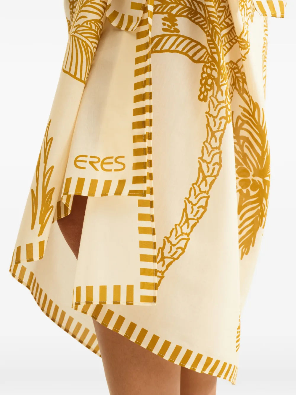 Eres Jungle-Print Cotton-Silk Sarong — Cream, view 6