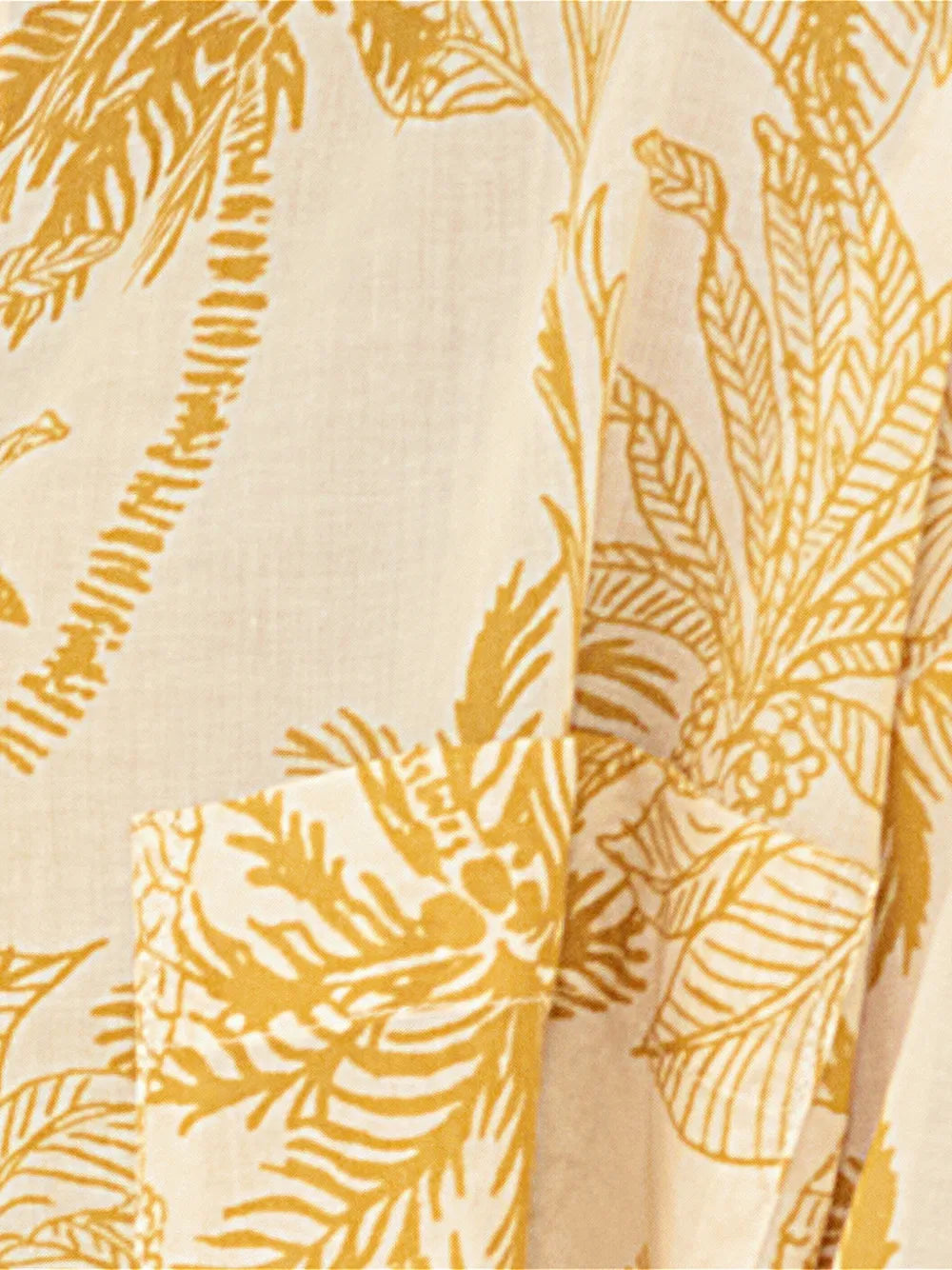 Eres Jungle-Print Cotton-Silk Sarong — Cream, view 7