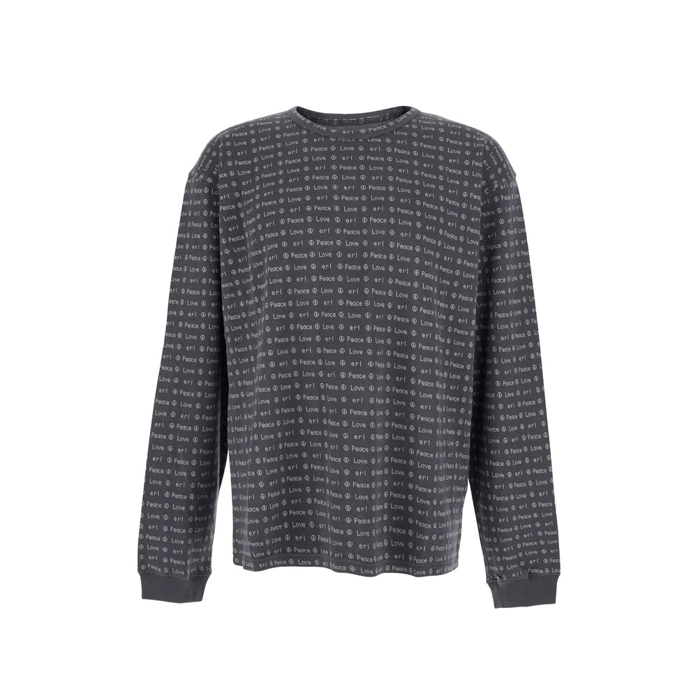Erl Logo-Patterned Cotton Sweater — Brown by Erl