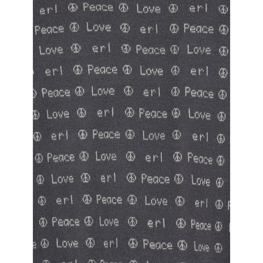 Erl Logo-Patterned Cotton Sweater — Brown, view 2