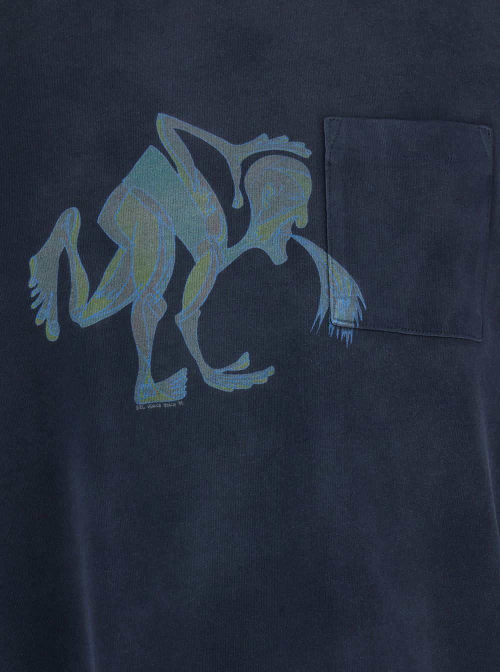 Erl Front Print T-Shirt — Navy, view 3