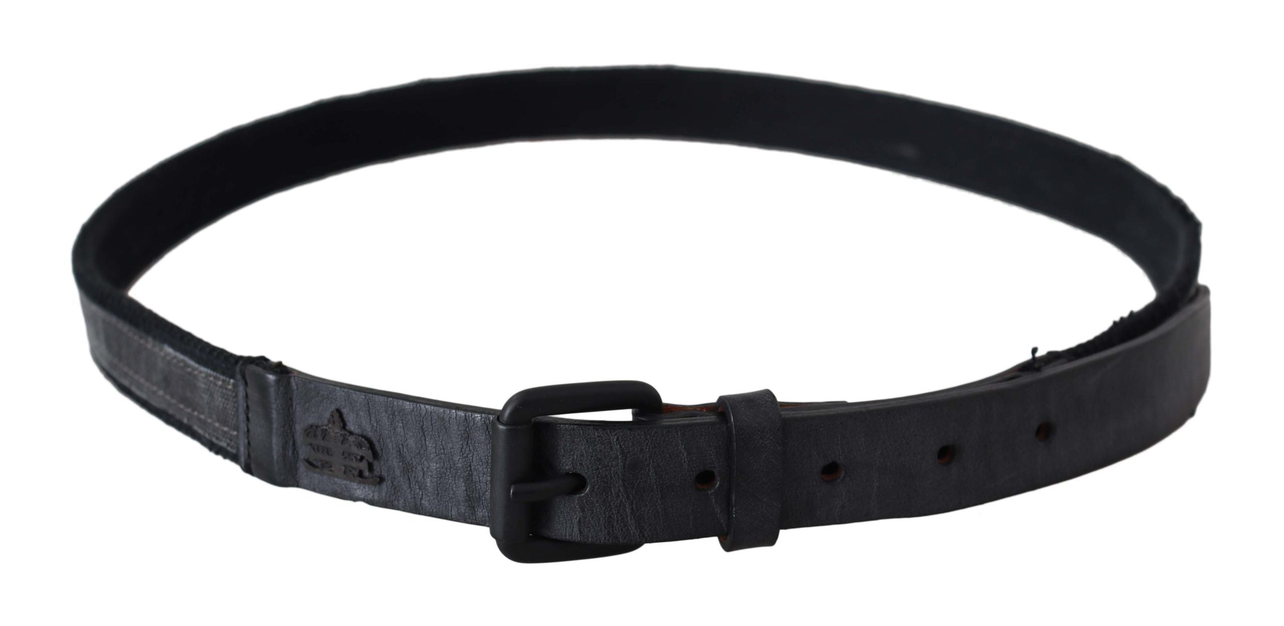 Ermanno Scervino Logo Buckle Leather Belt — Black, view 2