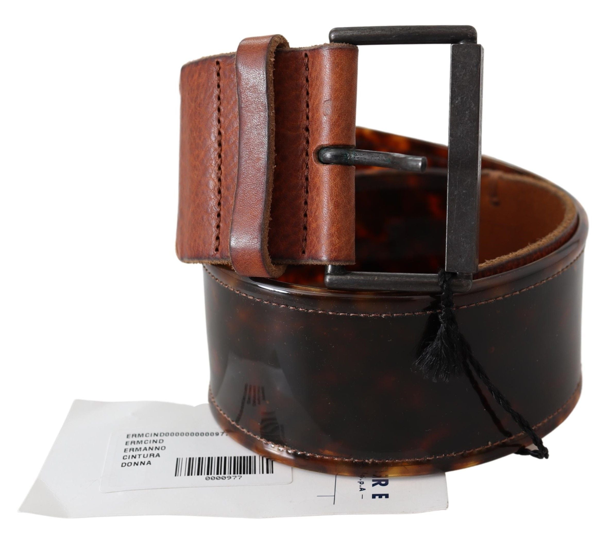 Ermanno Scervino Leather Wide Buckle Belt — Brown by Ermanno Scervino