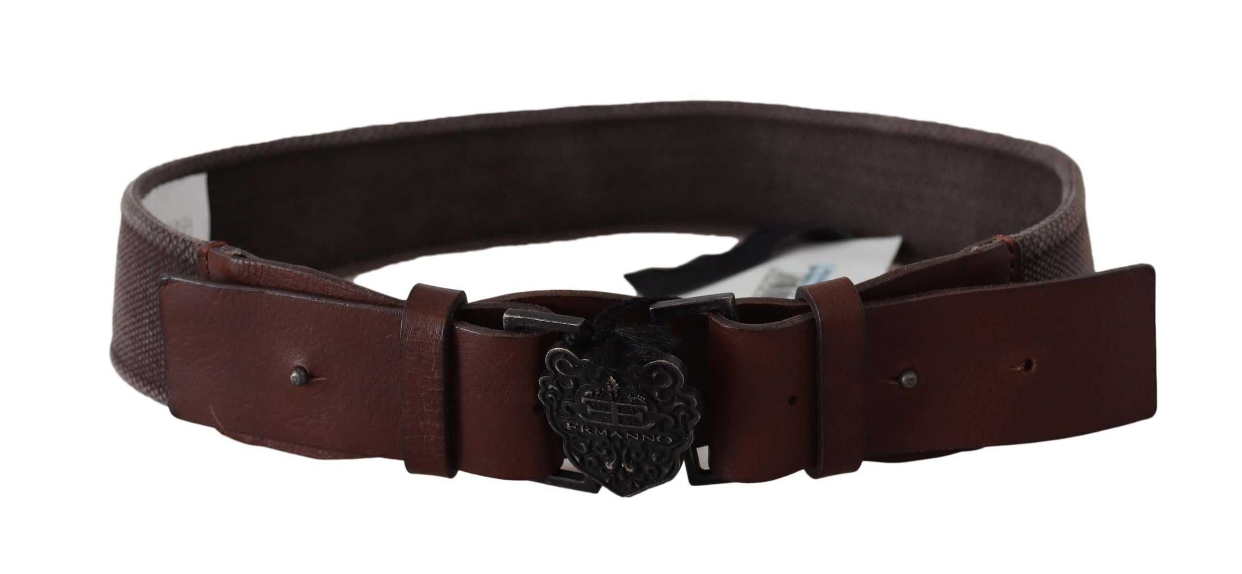 Ermanno Scervino Leather Wide Buckle Belt — Brown, view 2