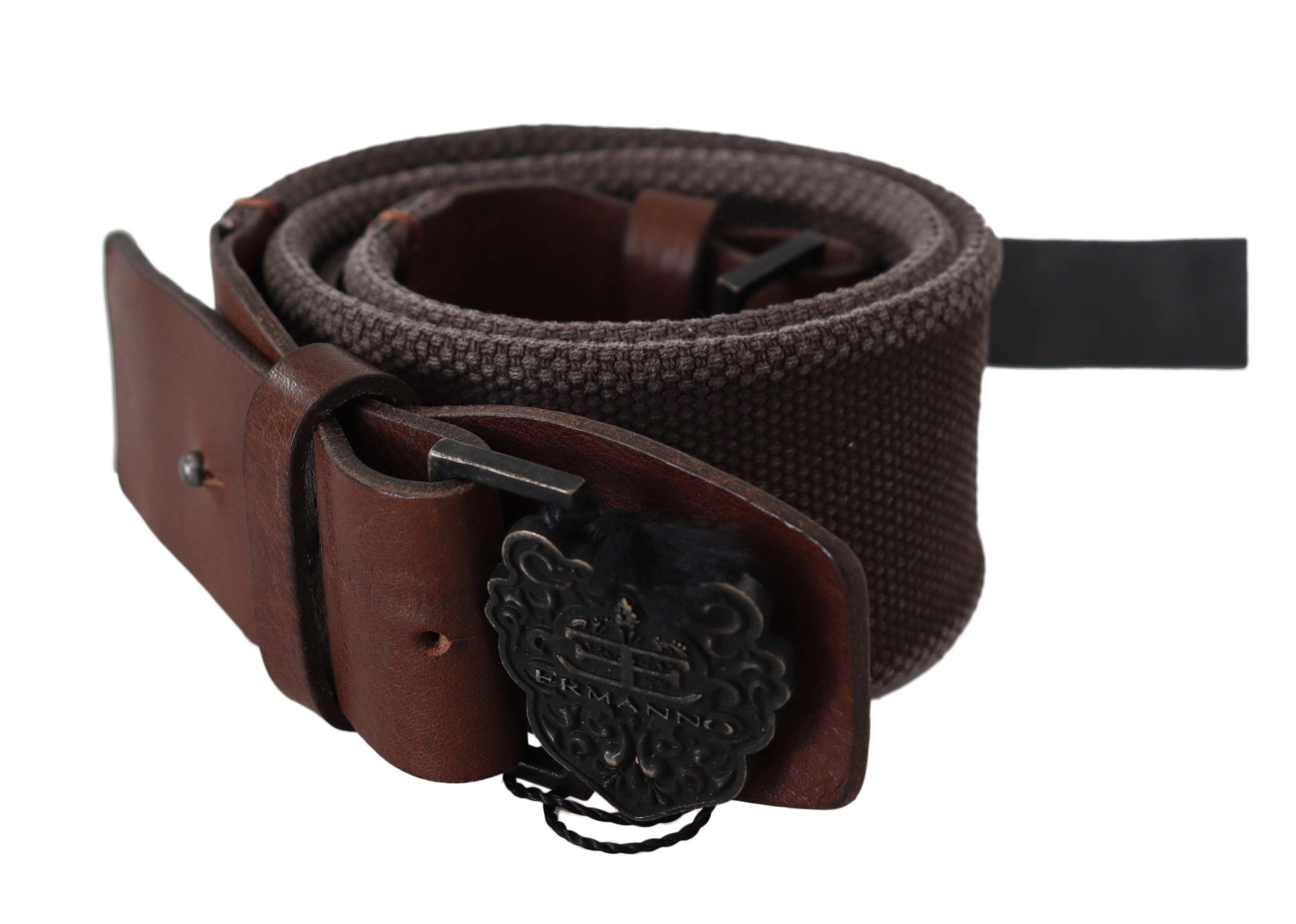Ermanno Scervino Leather Wide Buckle Belt — Brown, view 3