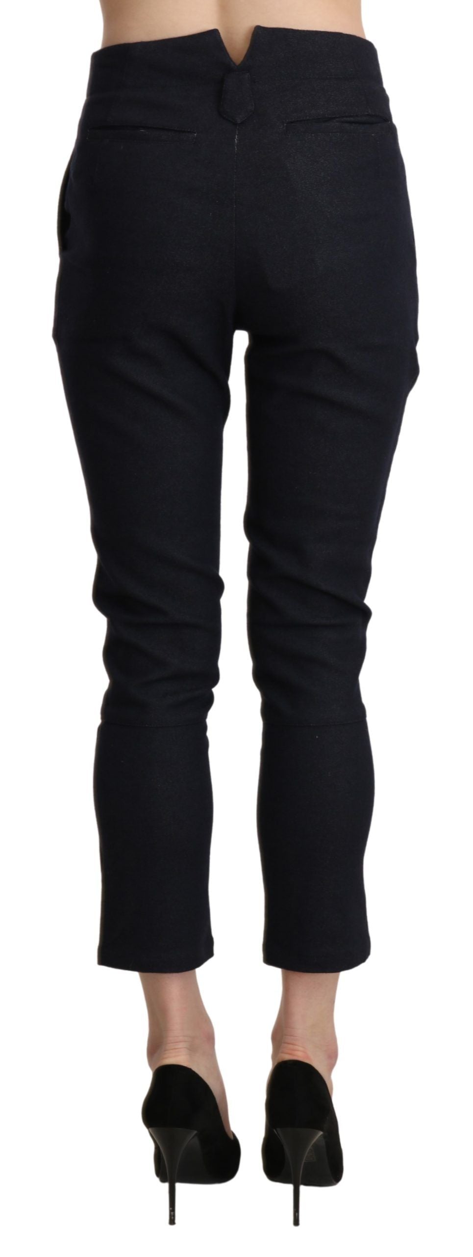 Ermanno Scervino High-Waist Cropped Cotton Bermudas — Black, view 2