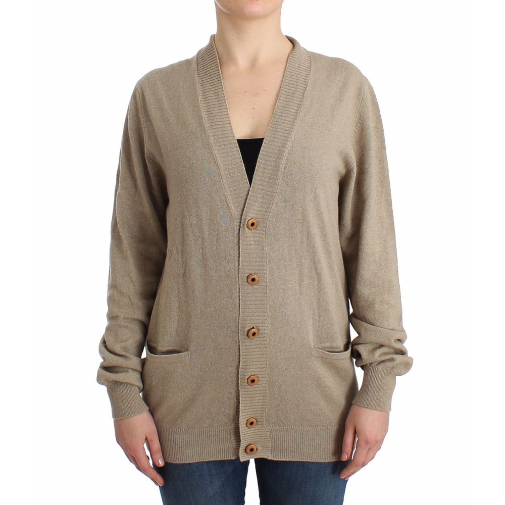 Ermanno Scervino Rayon Blend Cardigan — Beige by Ermanno Scervino