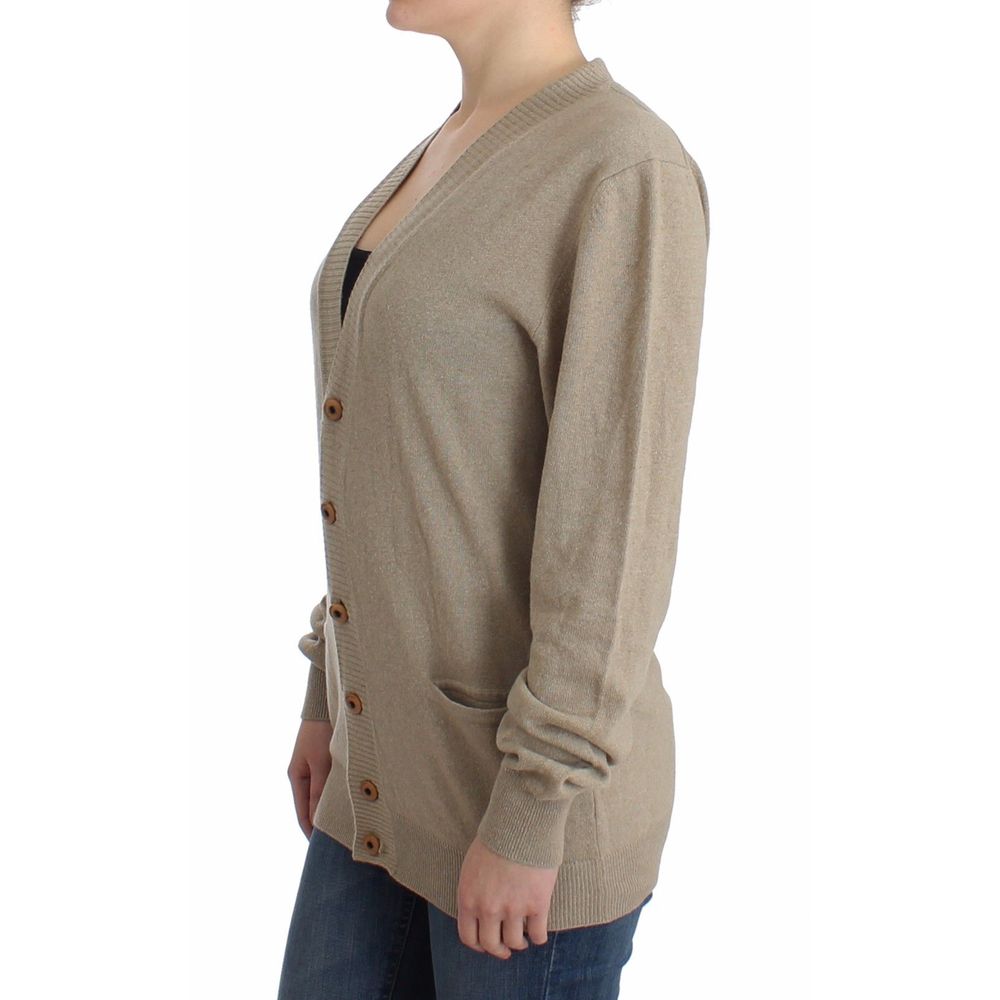 Ermanno Scervino Rayon Blend Cardigan — Beige, view 2
