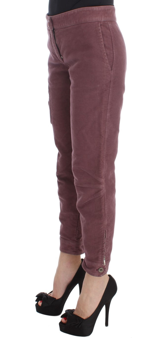 Ermanno Scervino Cotton Cropped Cargo Cargo Pants — Burgundy, view 2