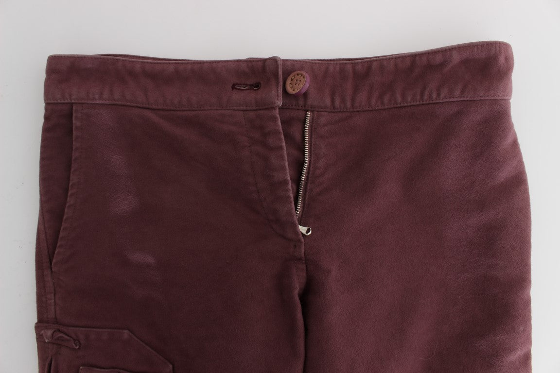 Ermanno Scervino Cotton Cropped Cargo Cargo Pants — Burgundy, view 5