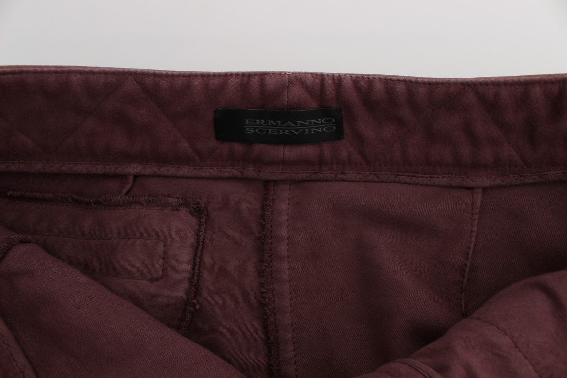 Ermanno Scervino Cotton Cropped Cargo Cargo Pants — Burgundy, view 6