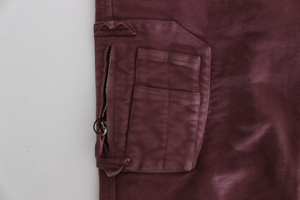 Ermanno Scervino Cotton Cropped Cargo Cargo Pants — Burgundy, view 7