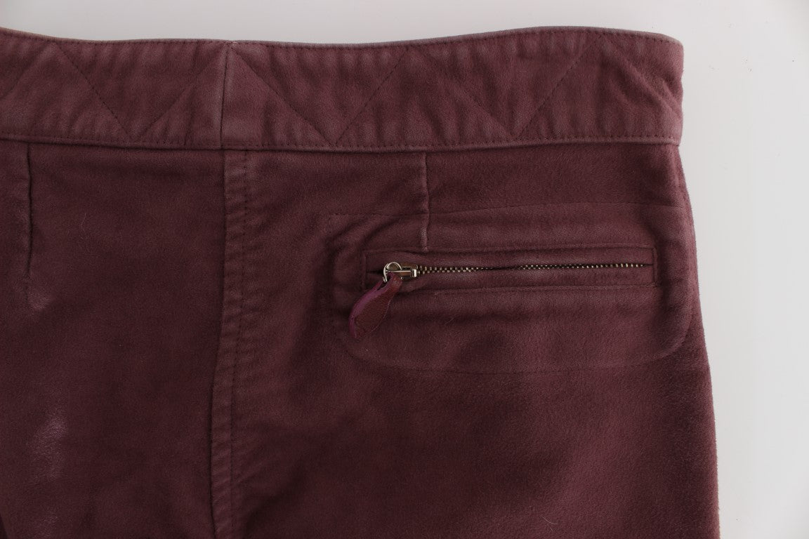 Ermanno Scervino Cotton Cropped Cargo Cargo Pants — Burgundy, view 8