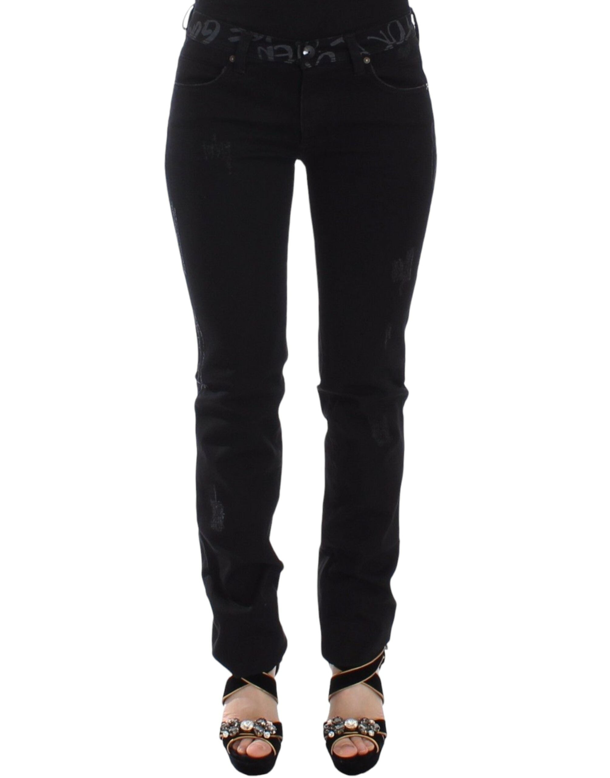 Ermanno Scervino Skinny Stretch Denim Jeans — Black by Ermanno Scervino